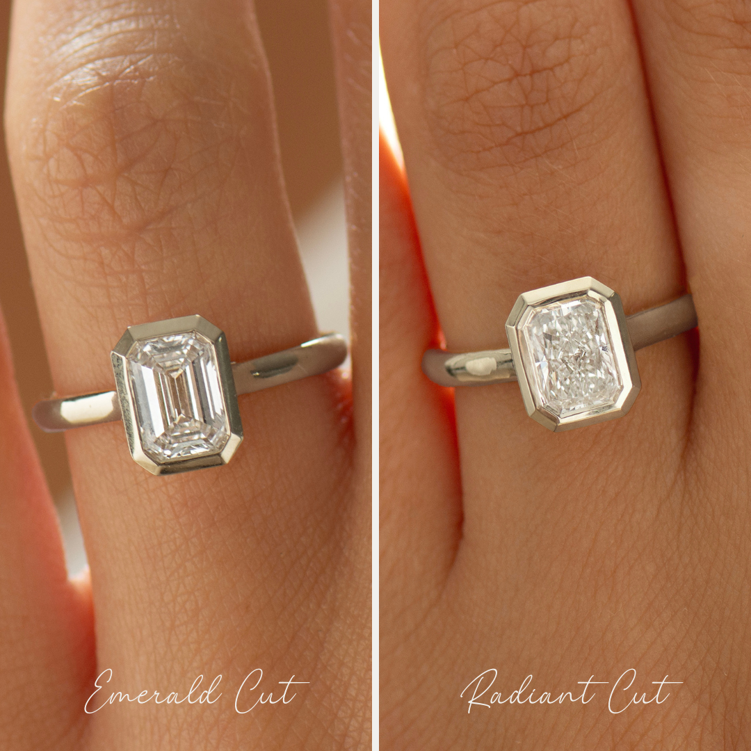 Elongated Radiant Cut Diamond Ring