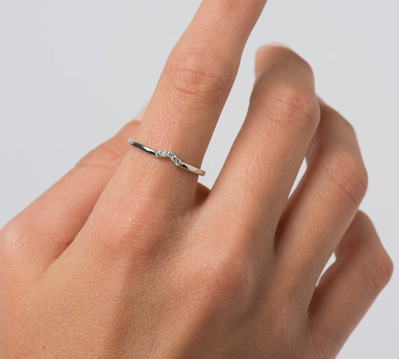 Small V Shaped Diamonds Ring