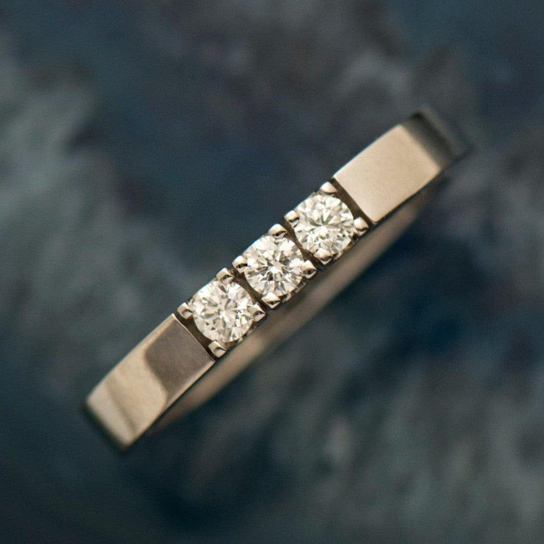 Three Diamonds Wedding band