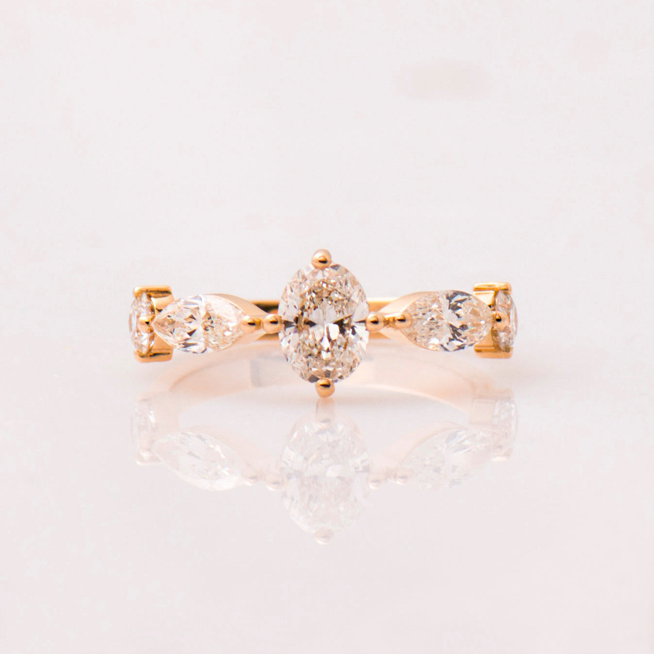 The Crown Ring - Oval Marquise & Round