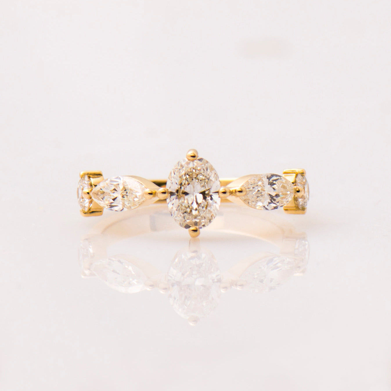 The Crown Ring - Oval Marquise & Round