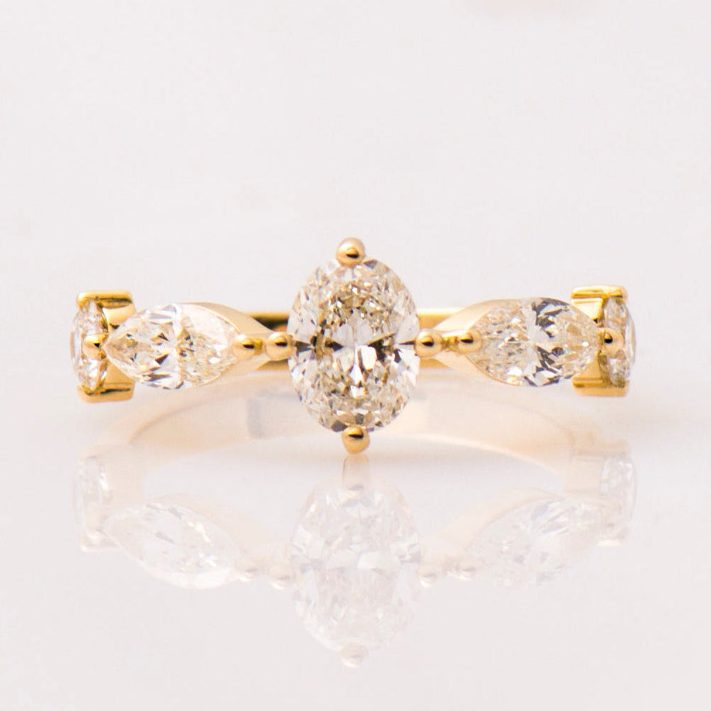 The Crown Ring - Oval Marquise & Round