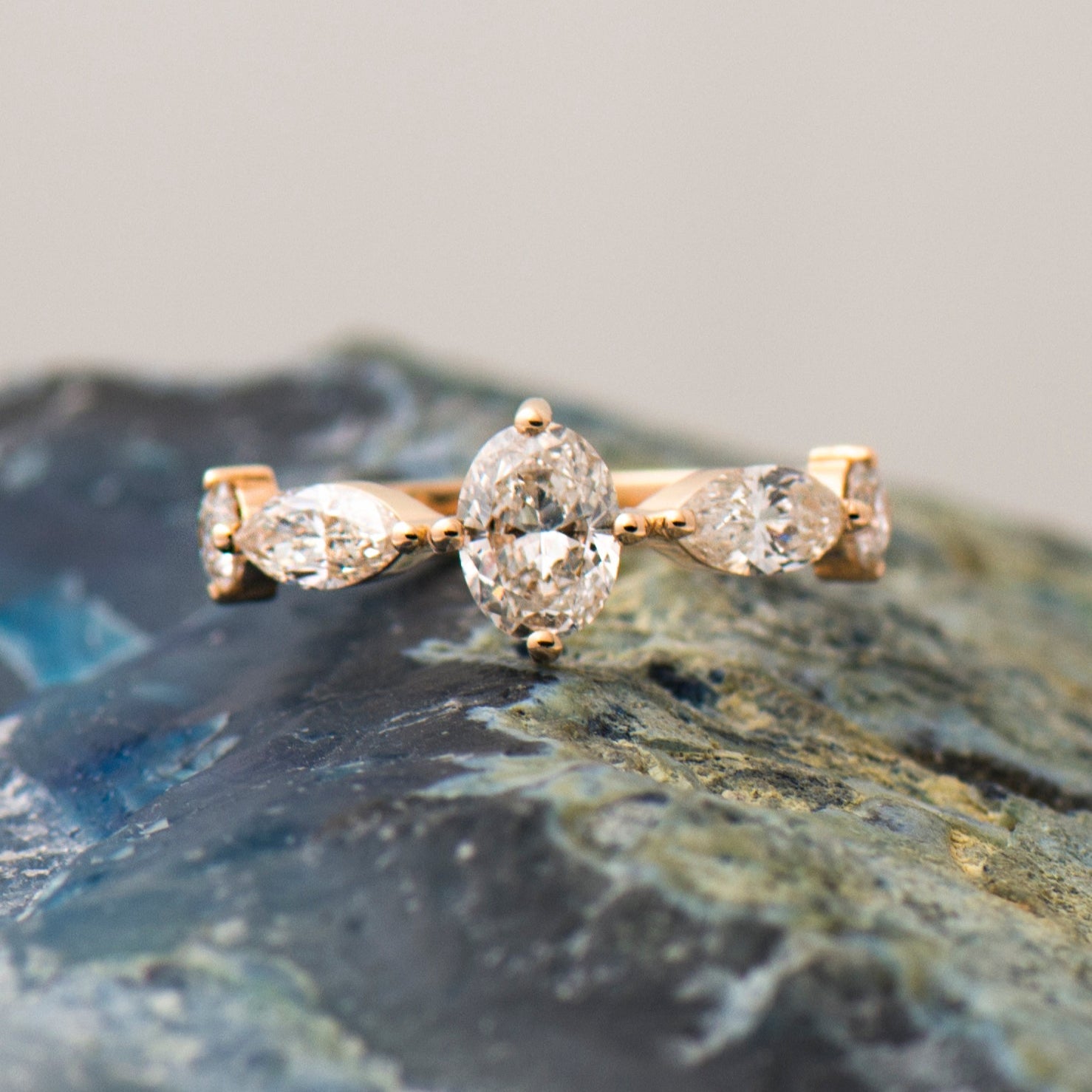 The Crown Ring - Oval Marquise & Round