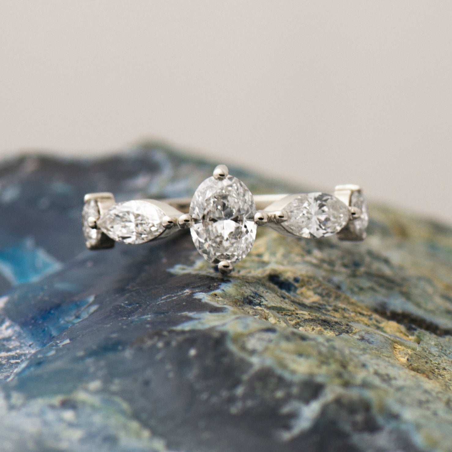 The Crown Ring - Oval Marquise & Round