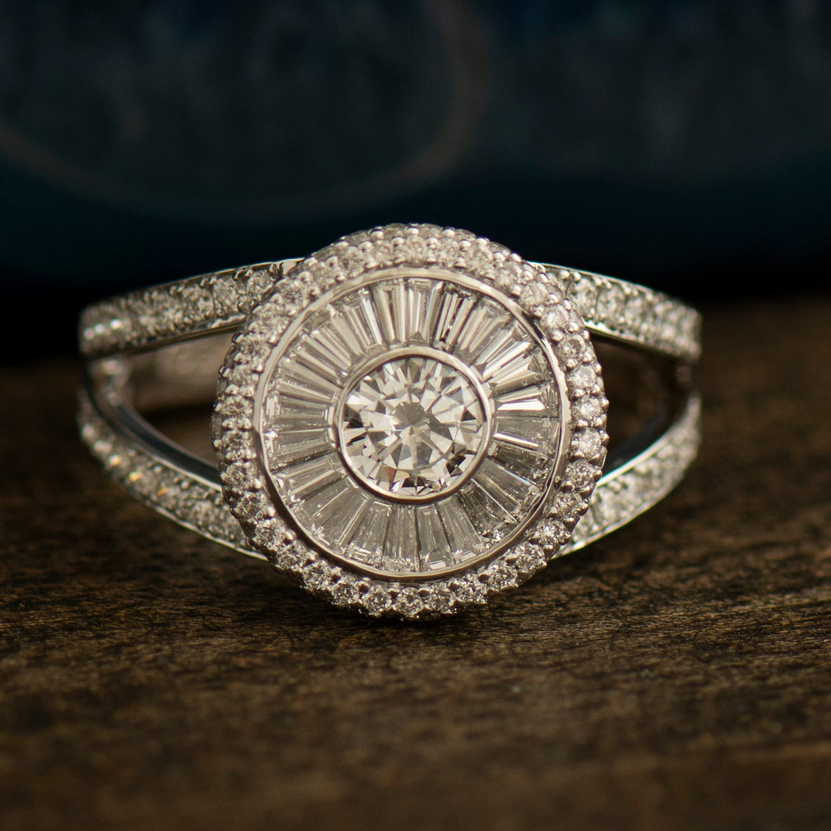 Sun Rays Diamonds Ring