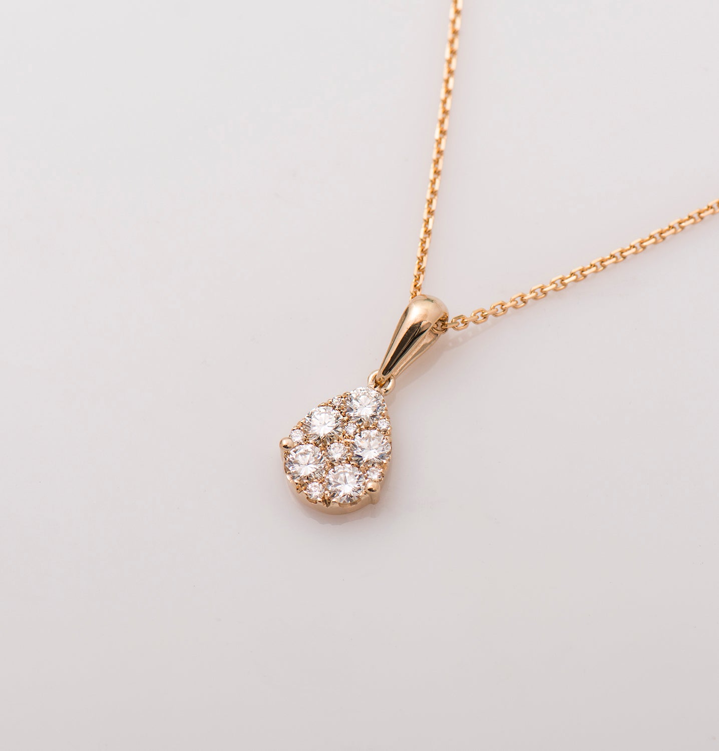Teardrop Pave Diamonds Necklace