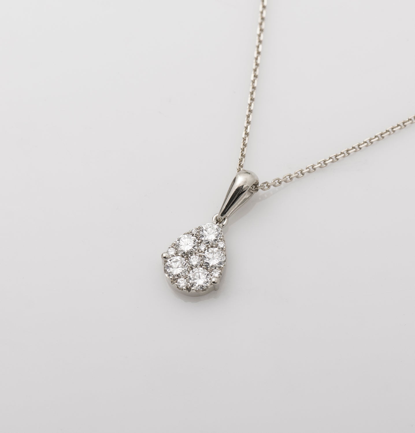 Teardrop Pave Diamonds Necklace