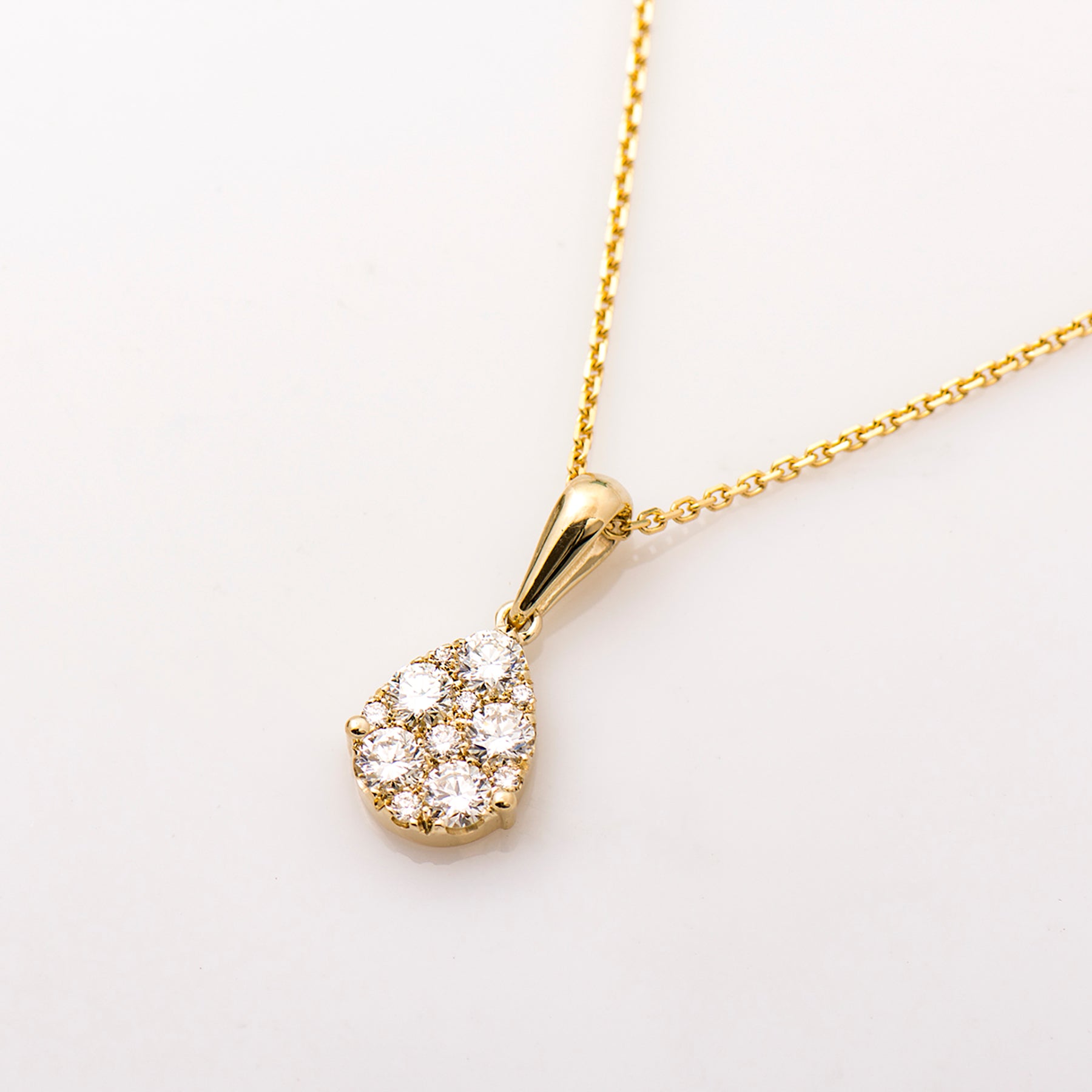 Teardrop Pave Diamonds Necklace