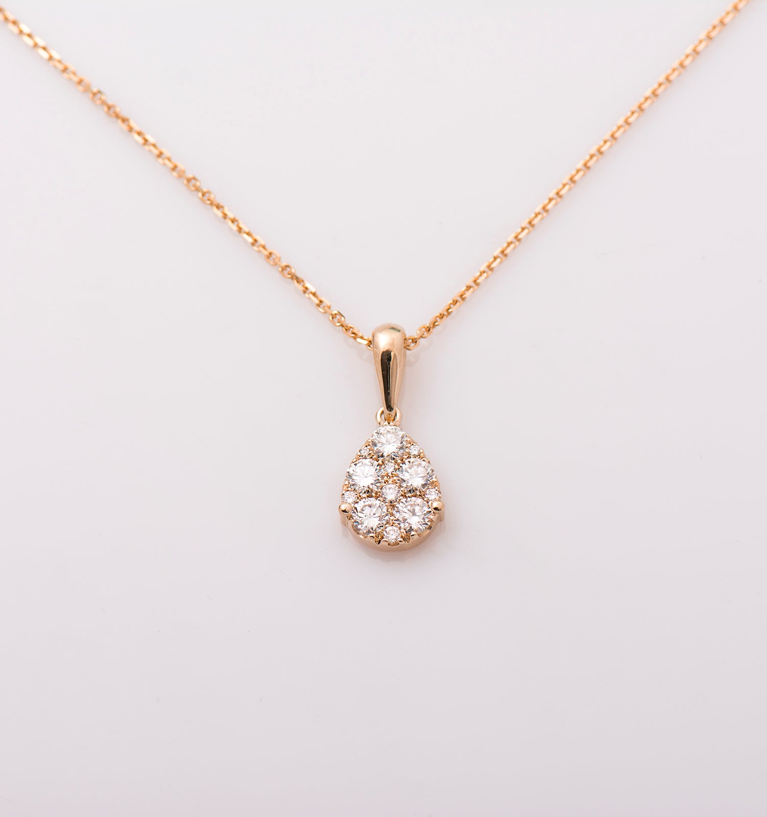 Teardrop Pave Diamonds Necklace