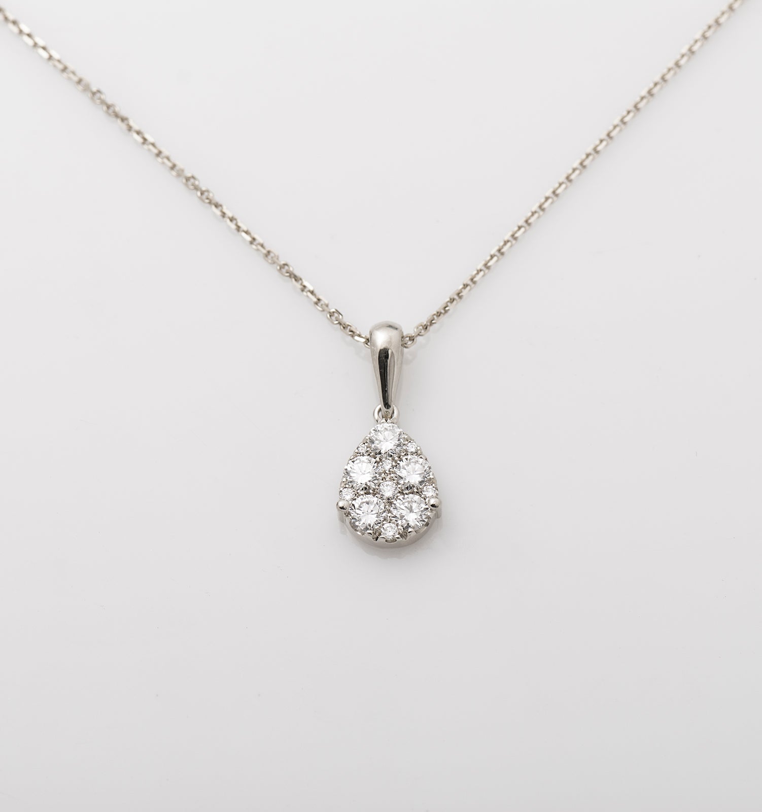 Teardrop Pave Diamonds Necklace