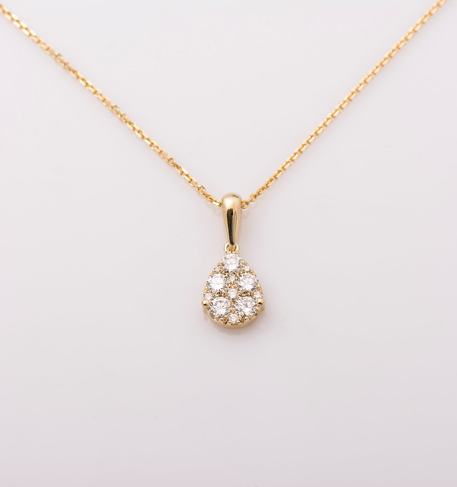Teardrop Pave Diamonds Necklace
