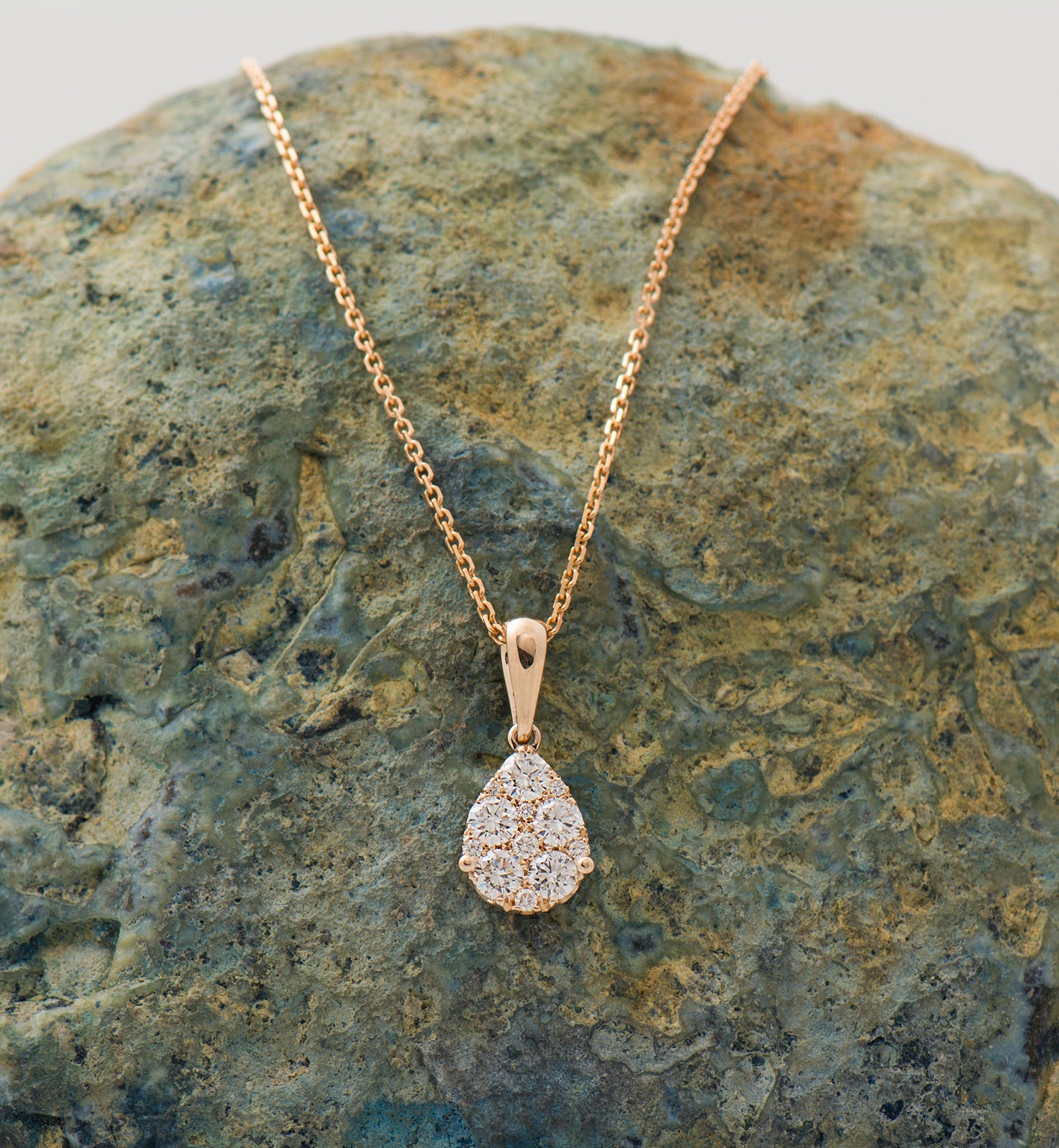 Teardrop Pave Diamonds Necklace