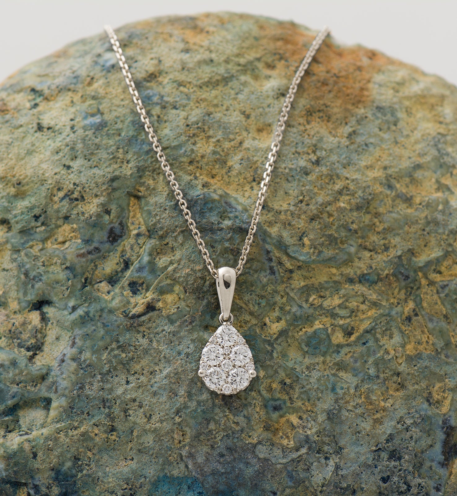Teardrop Pave Diamonds Necklace