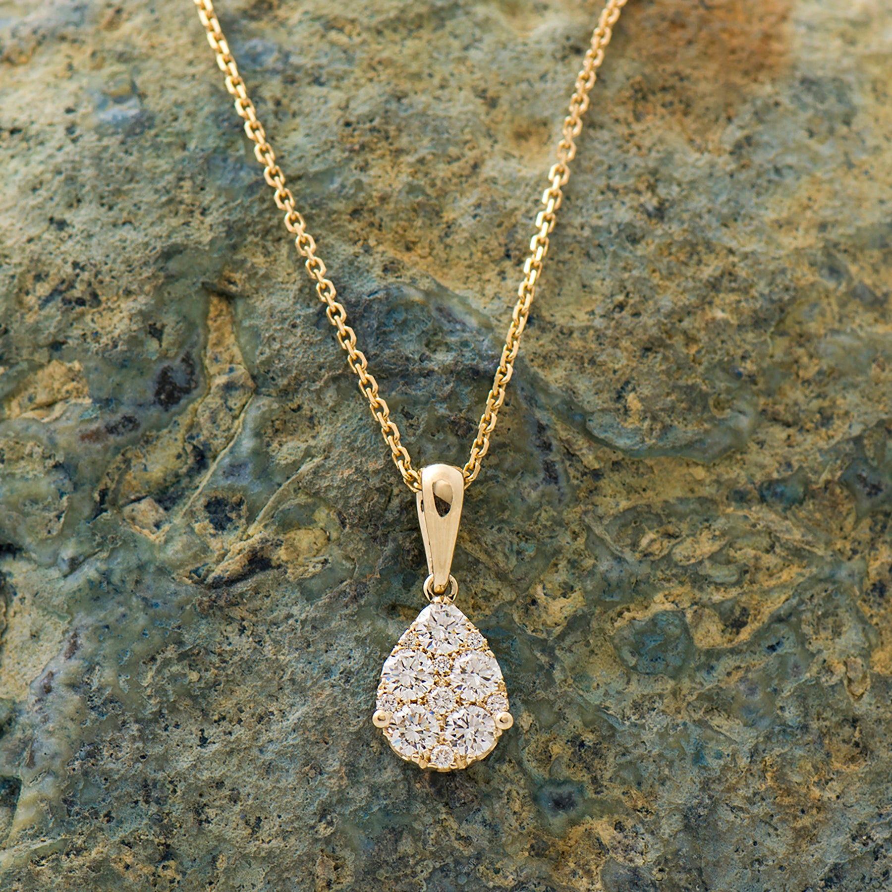 Teardrop Pave Diamonds Necklace