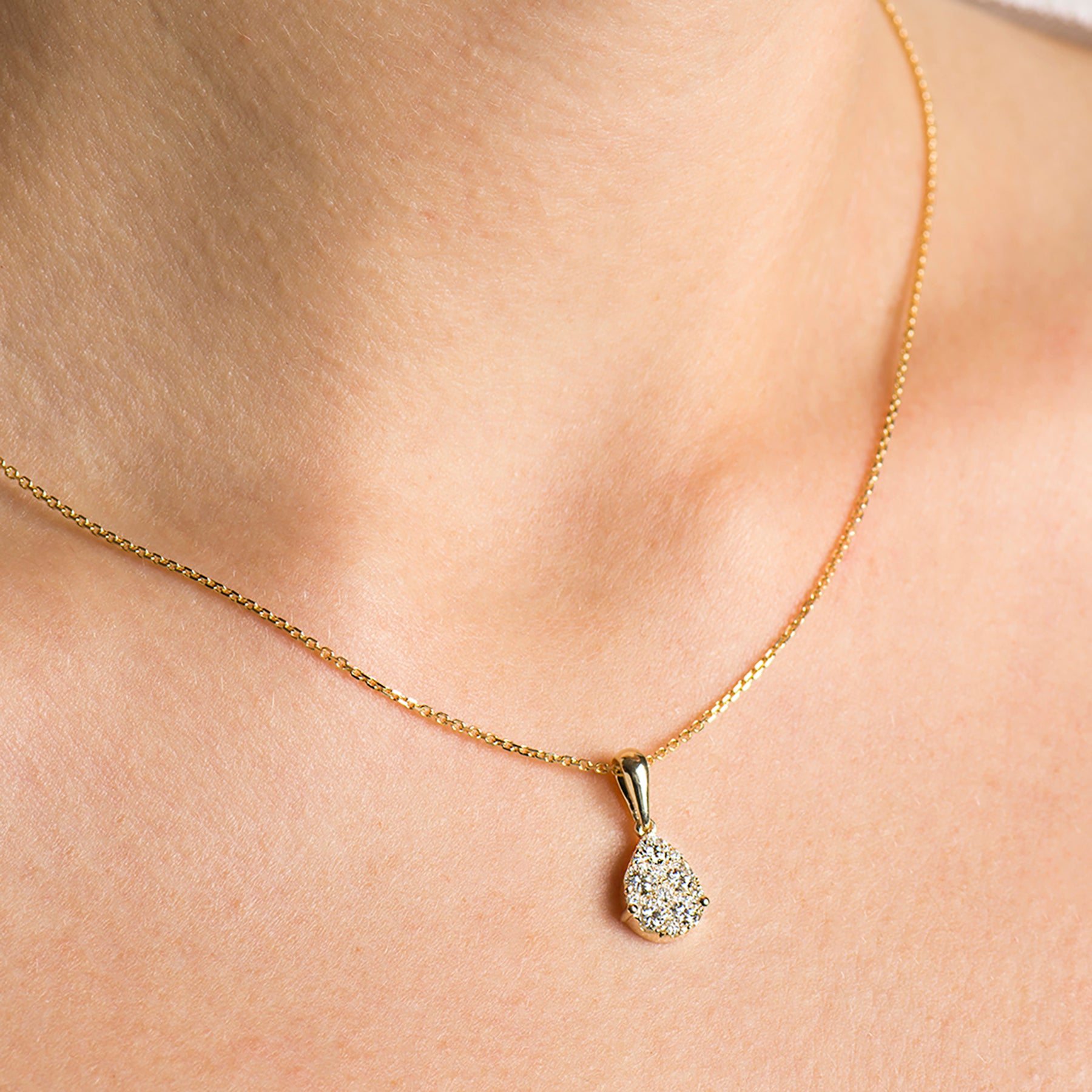 Teardrop Pave Diamonds Necklace