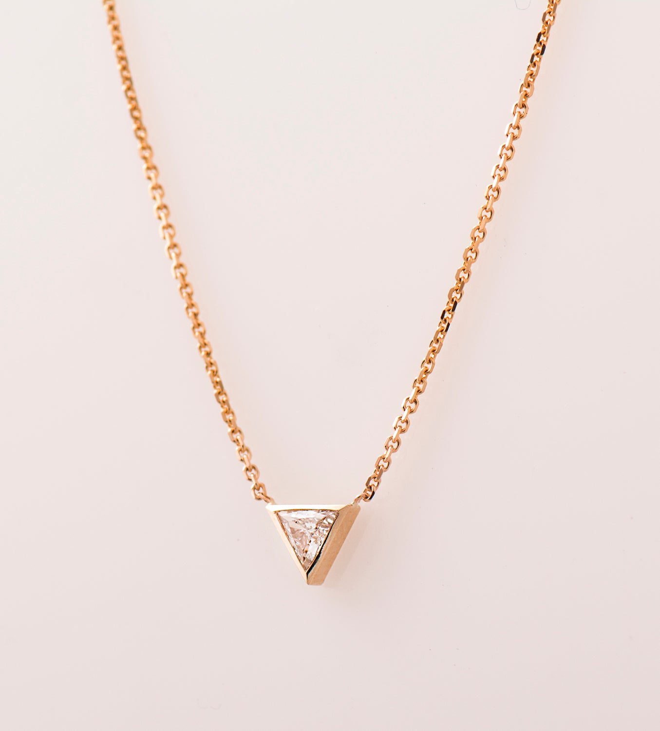 Triangle Solitaire Diamond Necklace