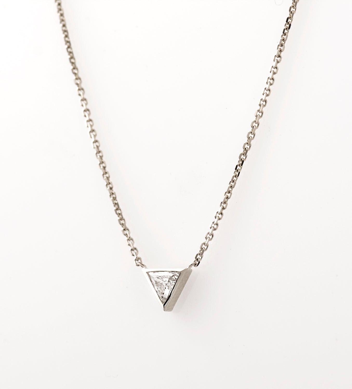Triangle Solitaire Diamond Necklace