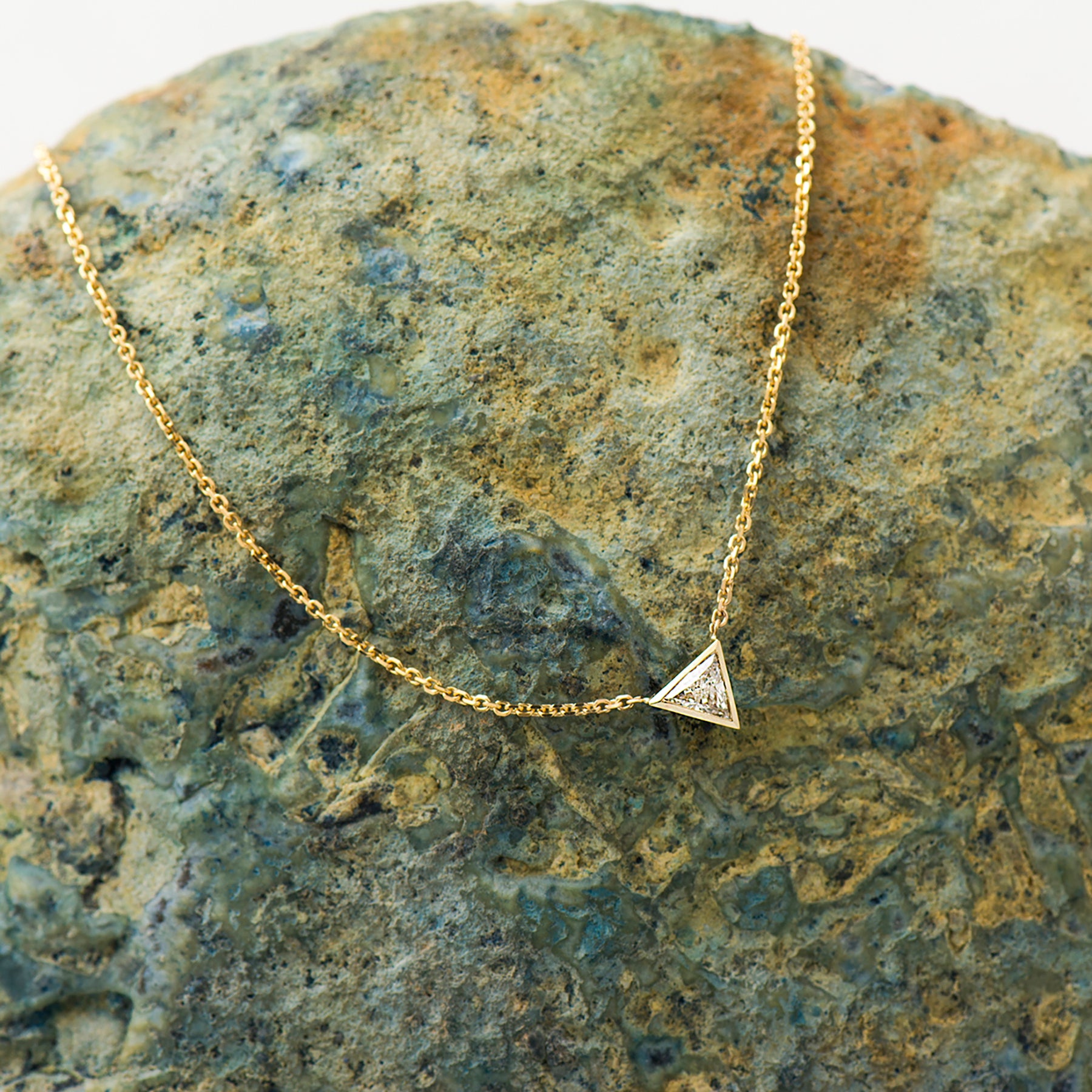 Triangle Solitaire Diamond Necklace