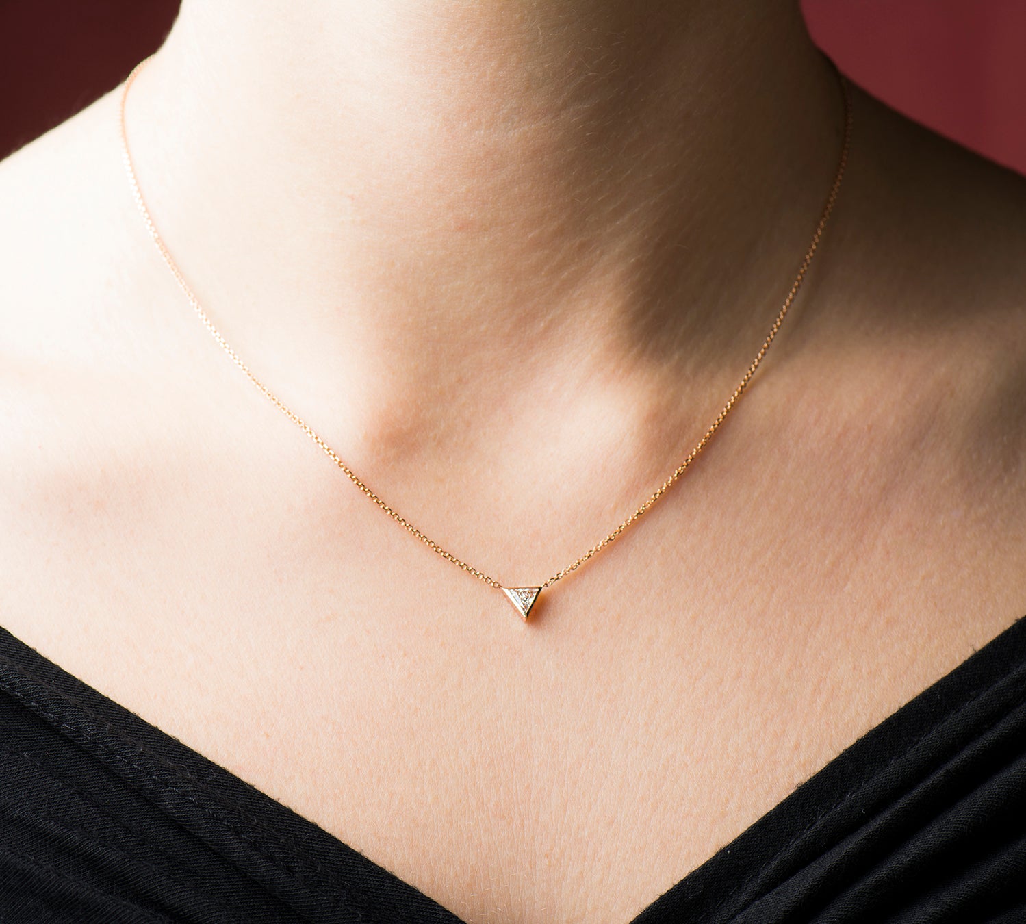 Triangle Solitaire Diamond Necklace