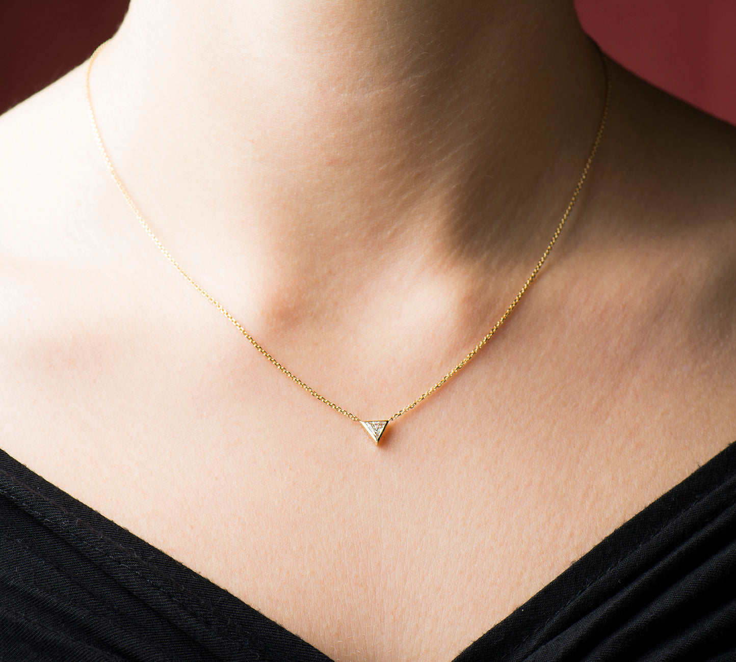 Triangle Solitaire Diamond Necklace