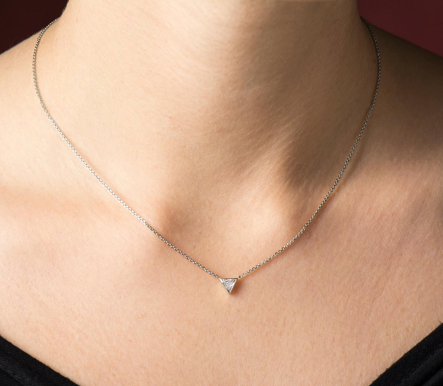 Triangle Solitaire Diamond Necklace