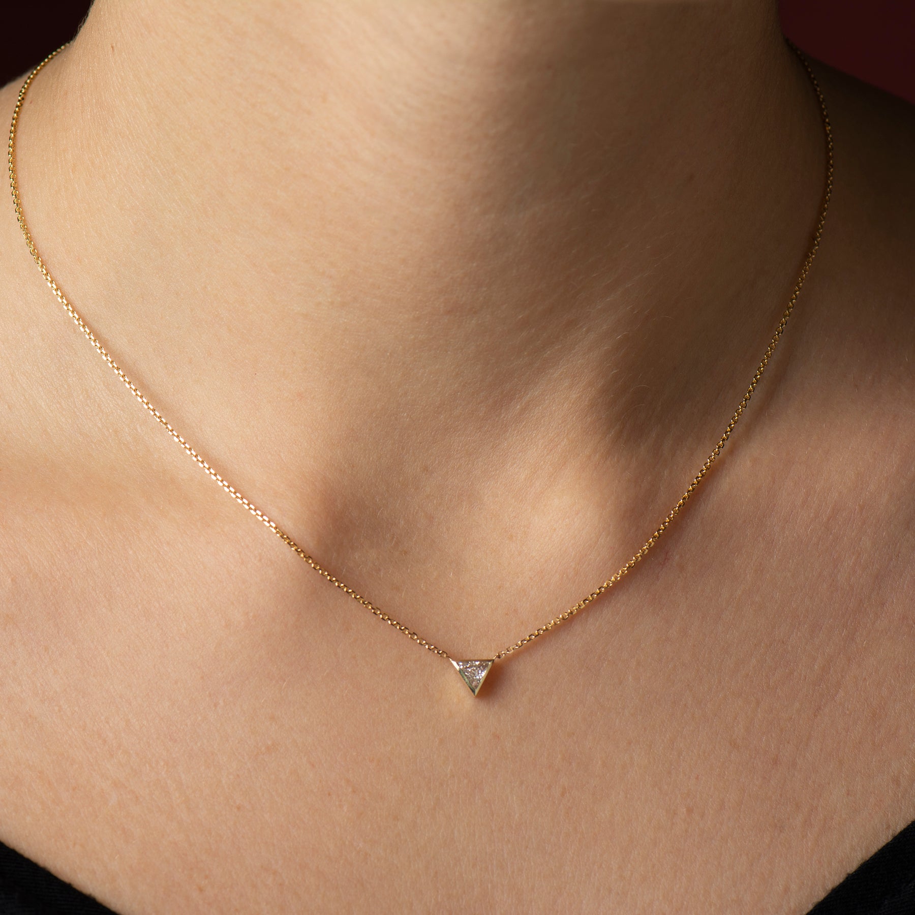 Triangle Solitaire Diamond Necklace