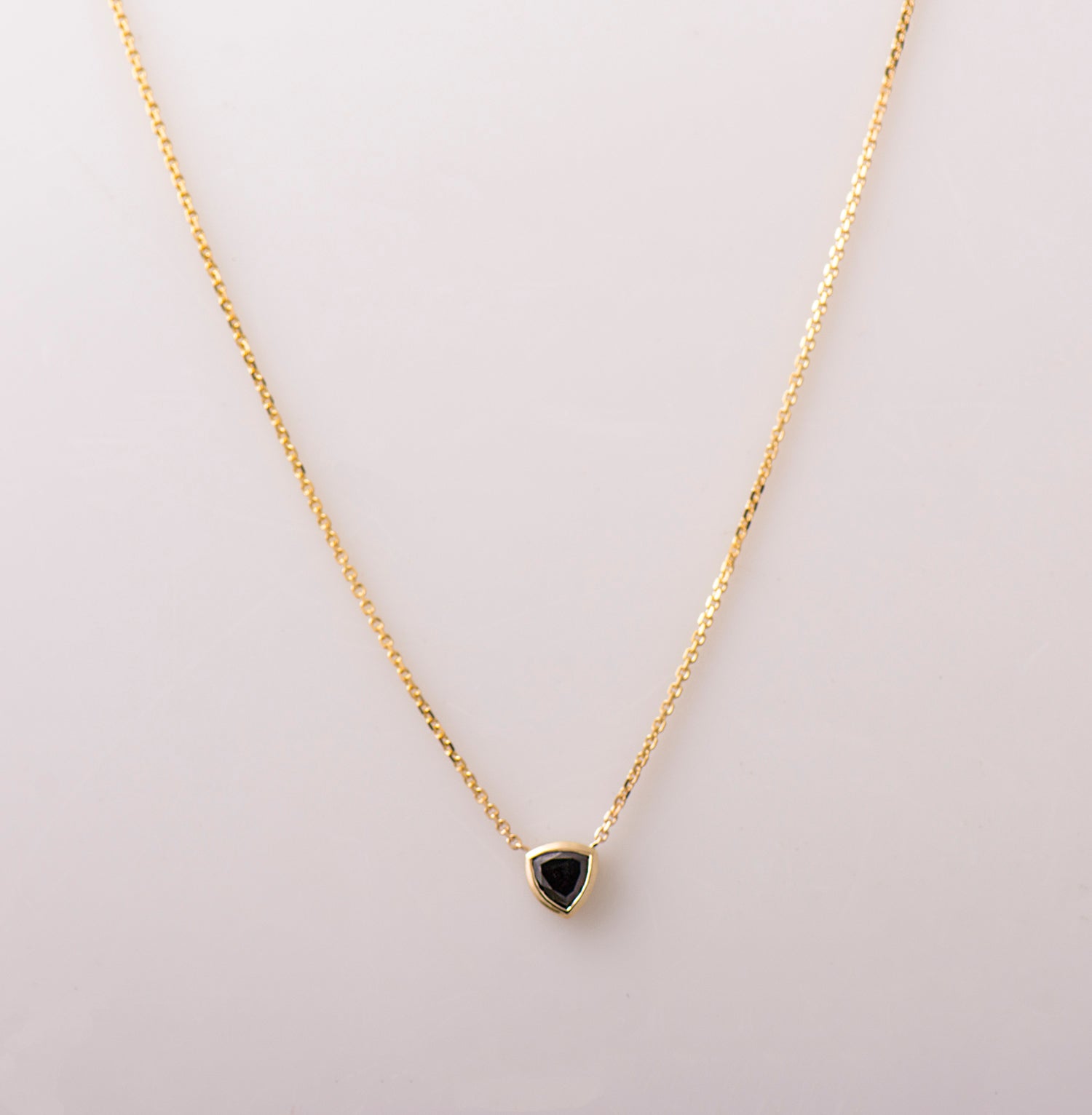 Black Diamond Trillion Necklace