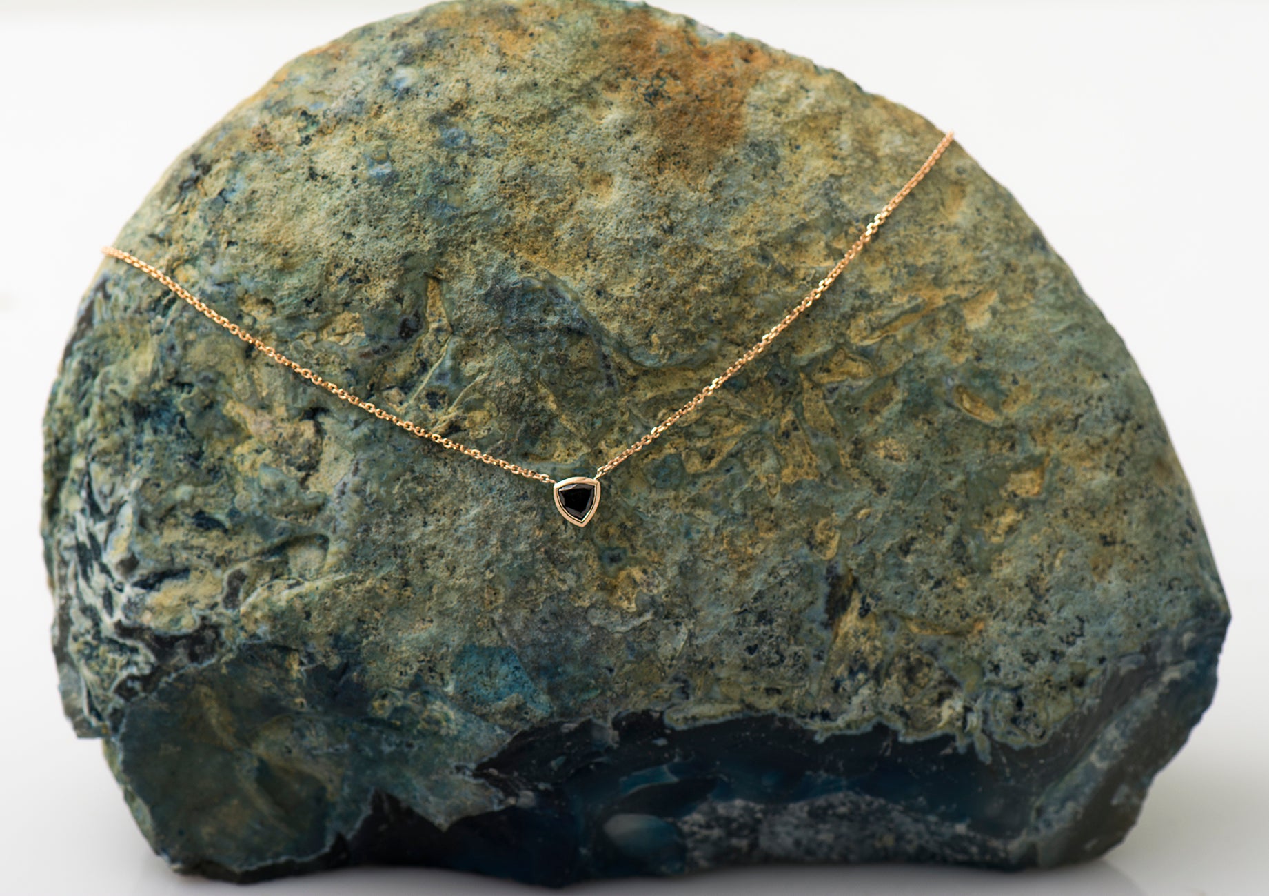 Black Diamond Trillion Necklace