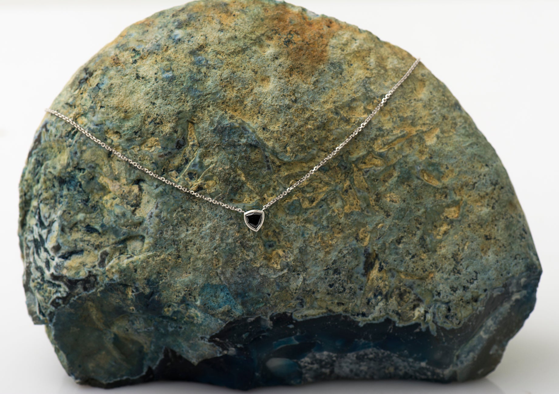 Black Diamond Trillion Necklace