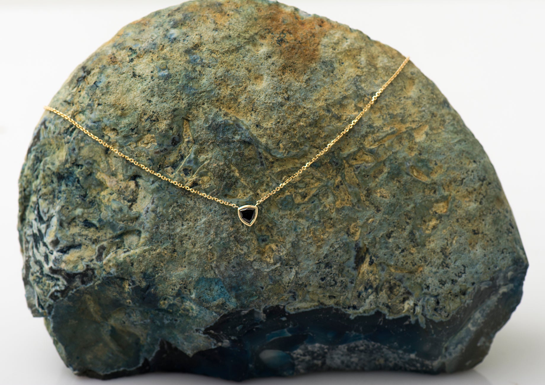 Black Diamond Trillion Necklace