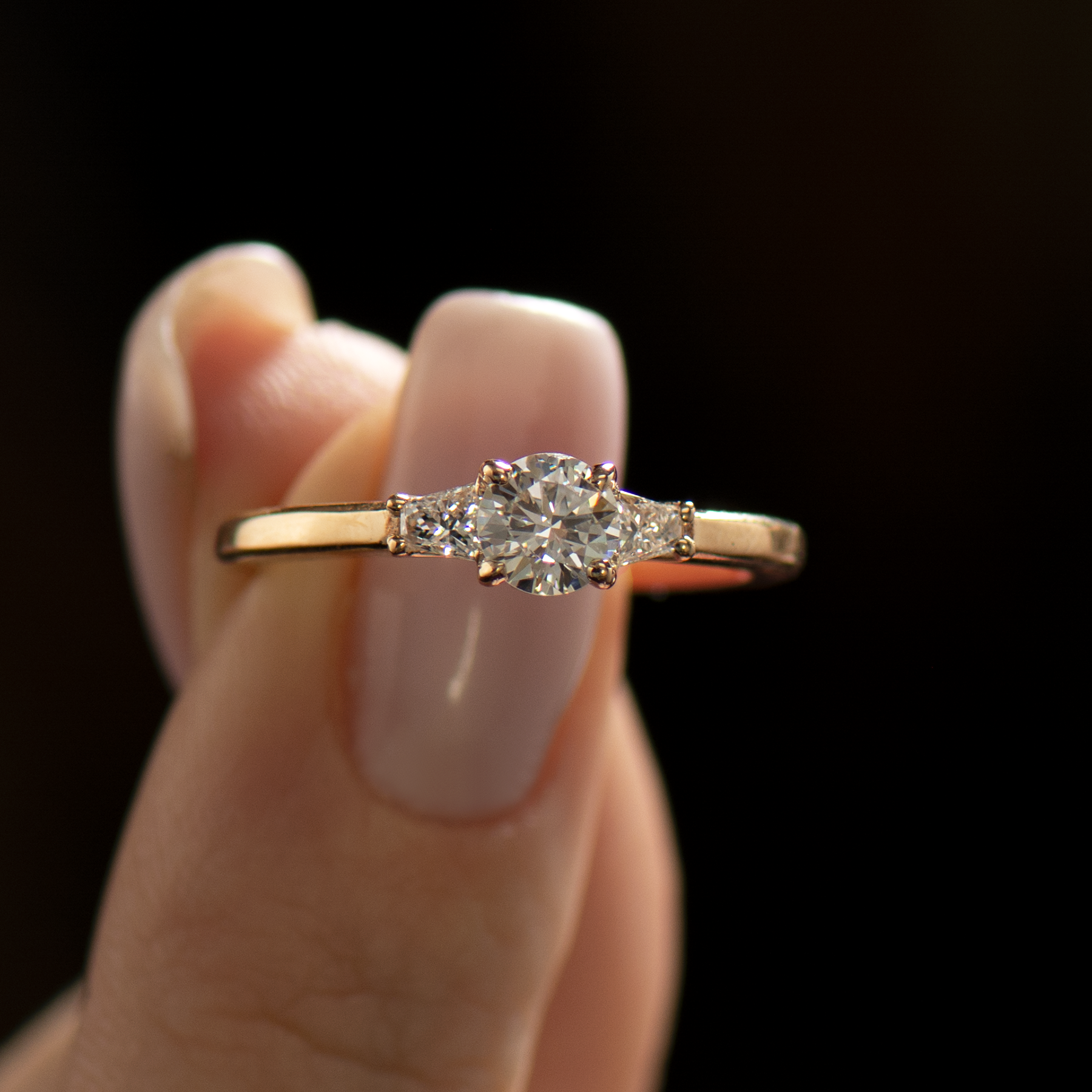 The 3 Stone Ring - Round & Tapered Princess
