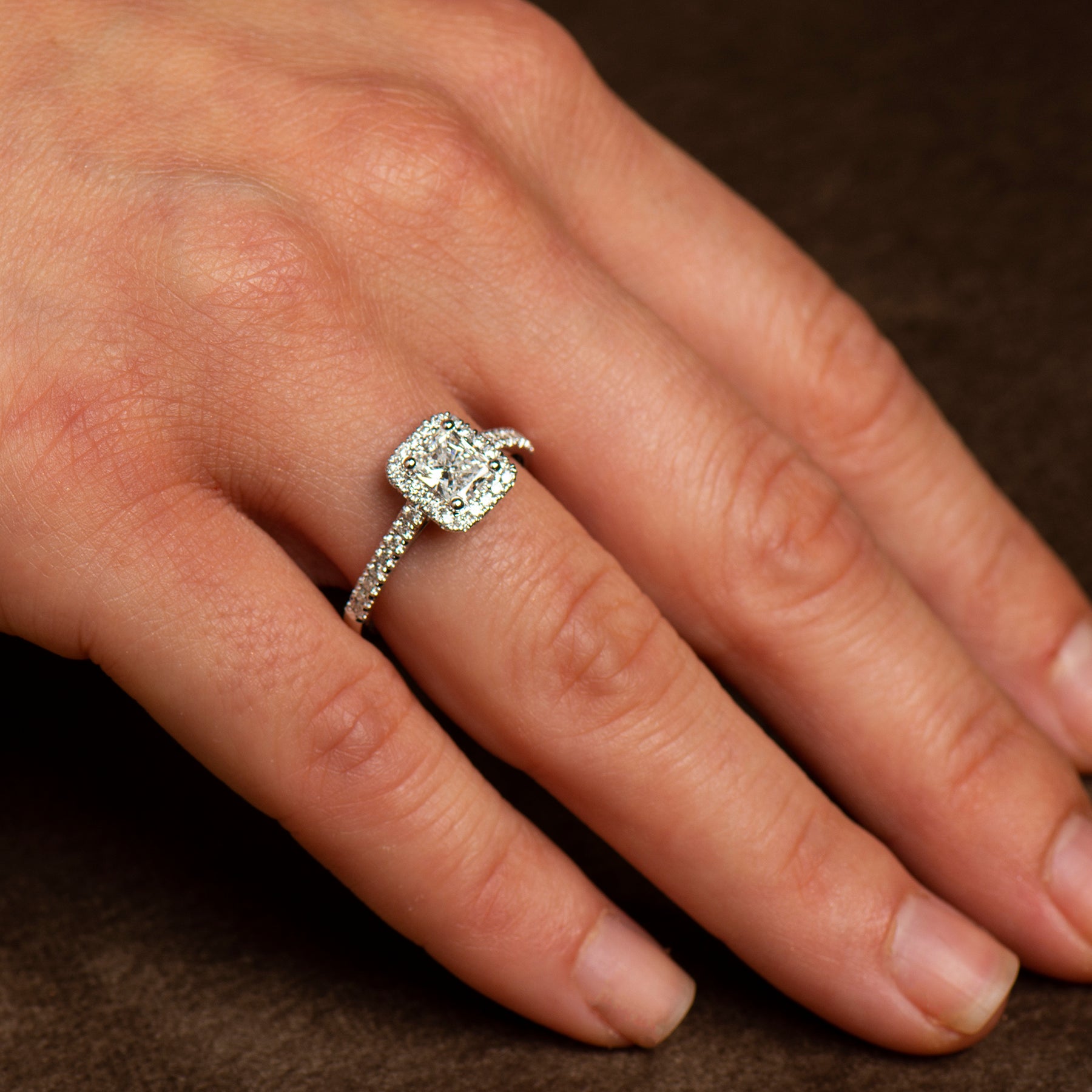 Halo Radiant Diamond Ring