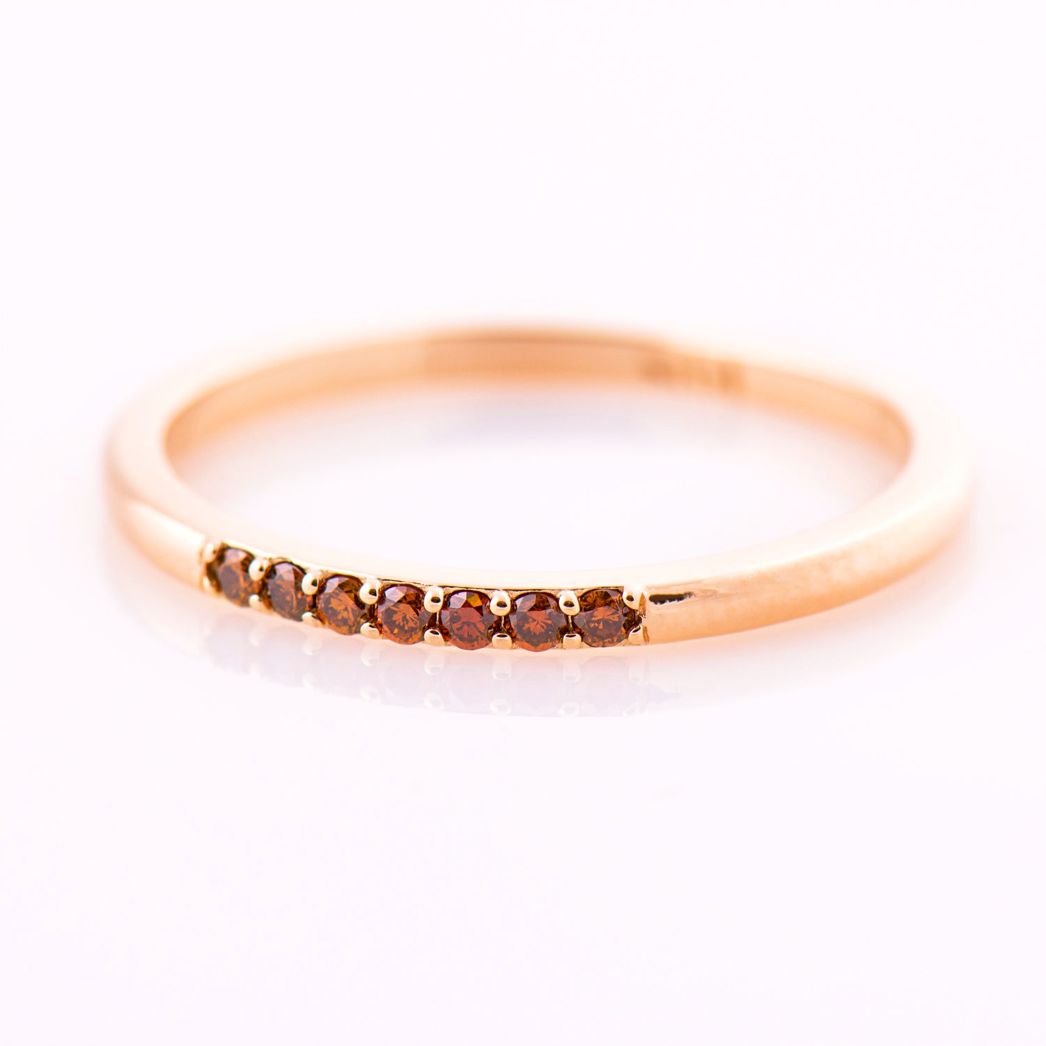 1.5 mm Champagne Brown Diamonds 7 Stone Ring