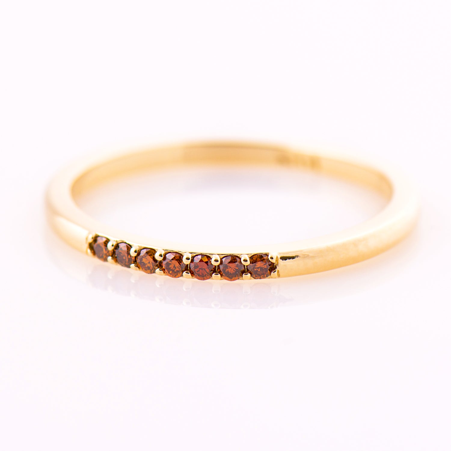 1.5 mm Champagne Brown Diamonds 7 Stone Ring
