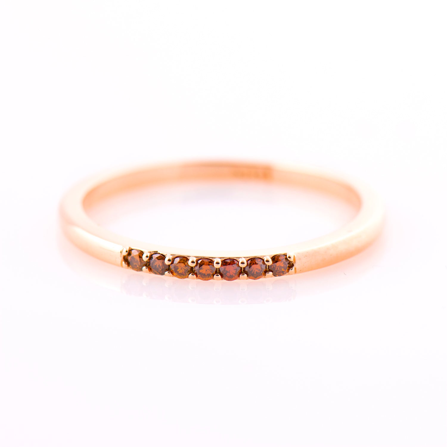 1.5 mm Champagne Brown Diamonds 7 Stone Ring
