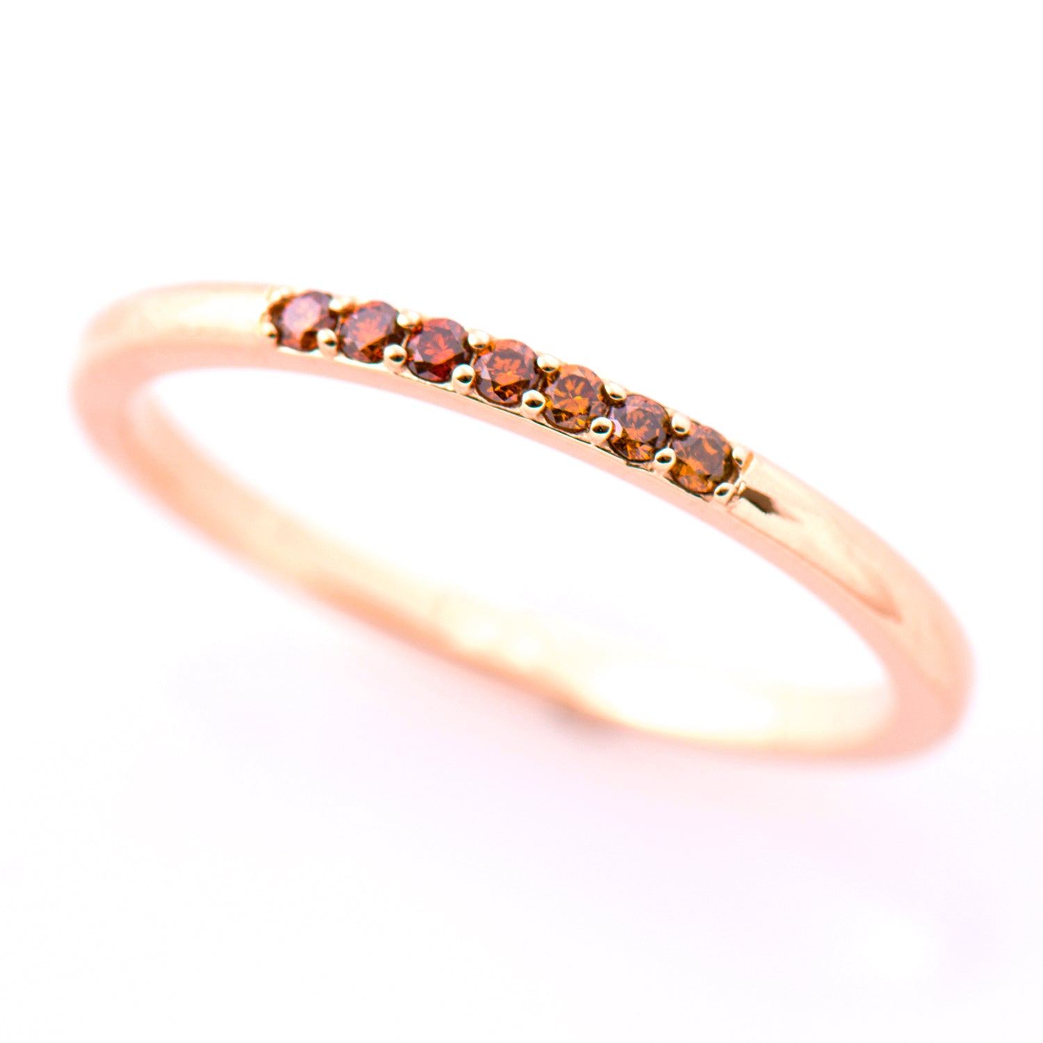 1.5 mm Champagne Brown Diamonds 7 Stone Ring
