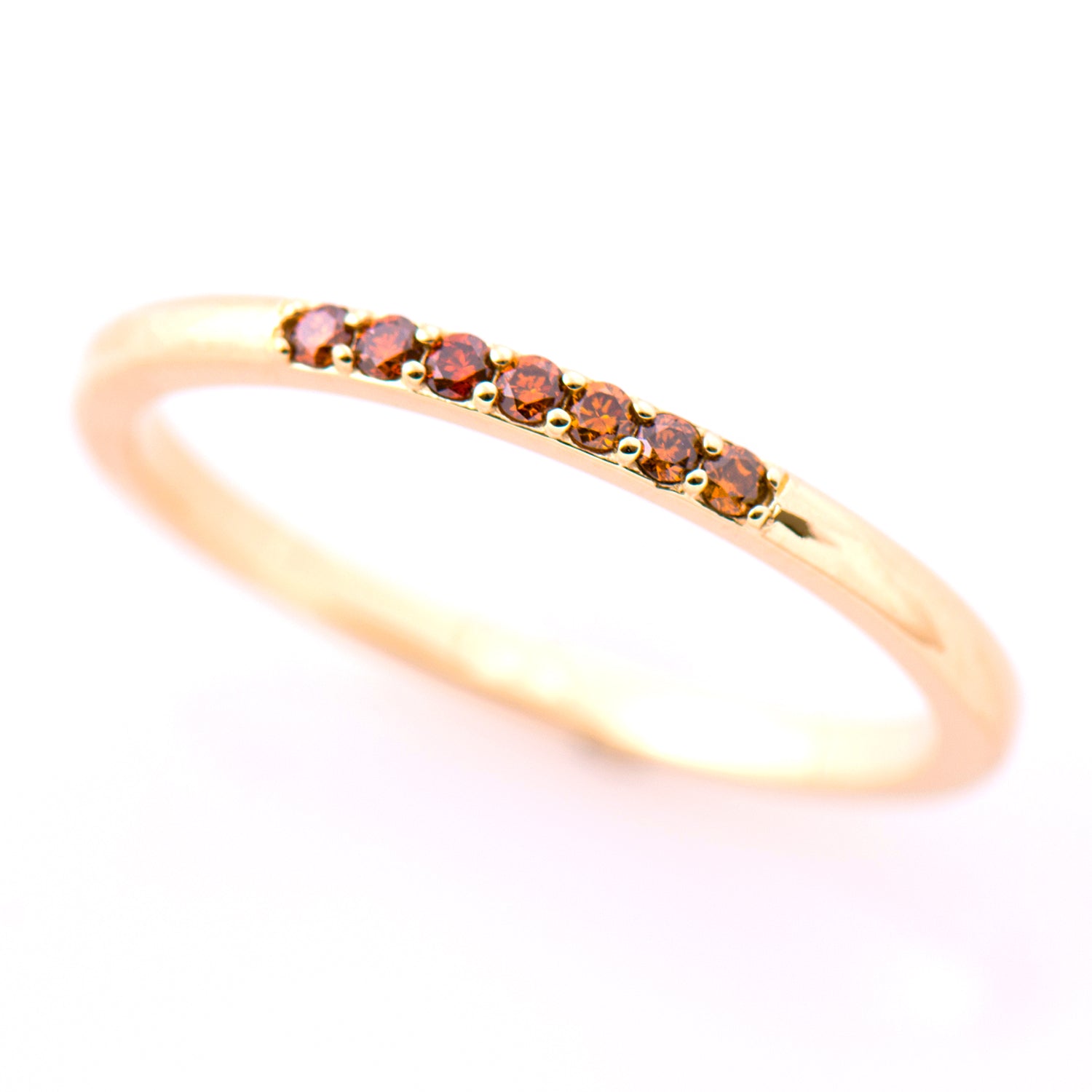 1.5 mm Champagne Brown Diamonds 7 Stone Ring