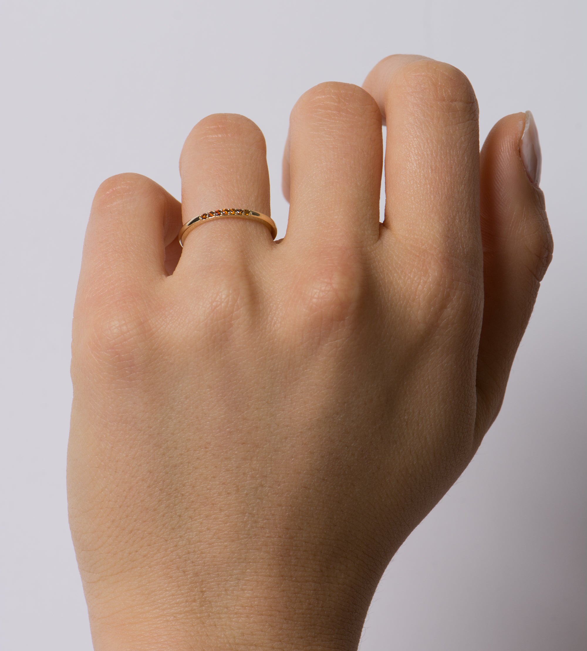 1.5 mm Champagne Brown Diamonds 7 Stone Ring