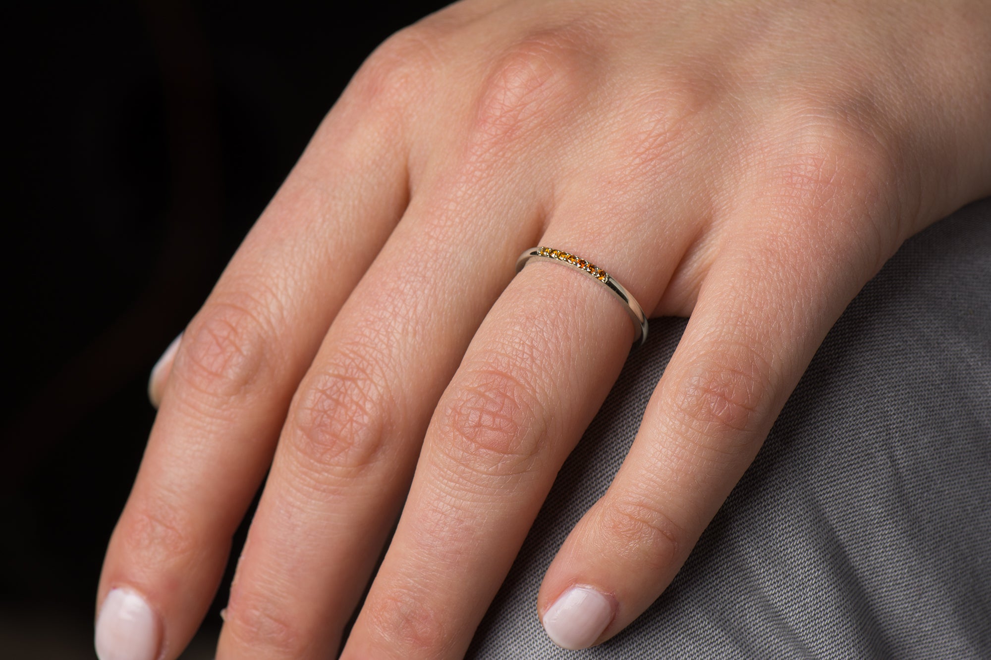 1.5 mm Champagne Brown Diamonds 7 Stone Ring