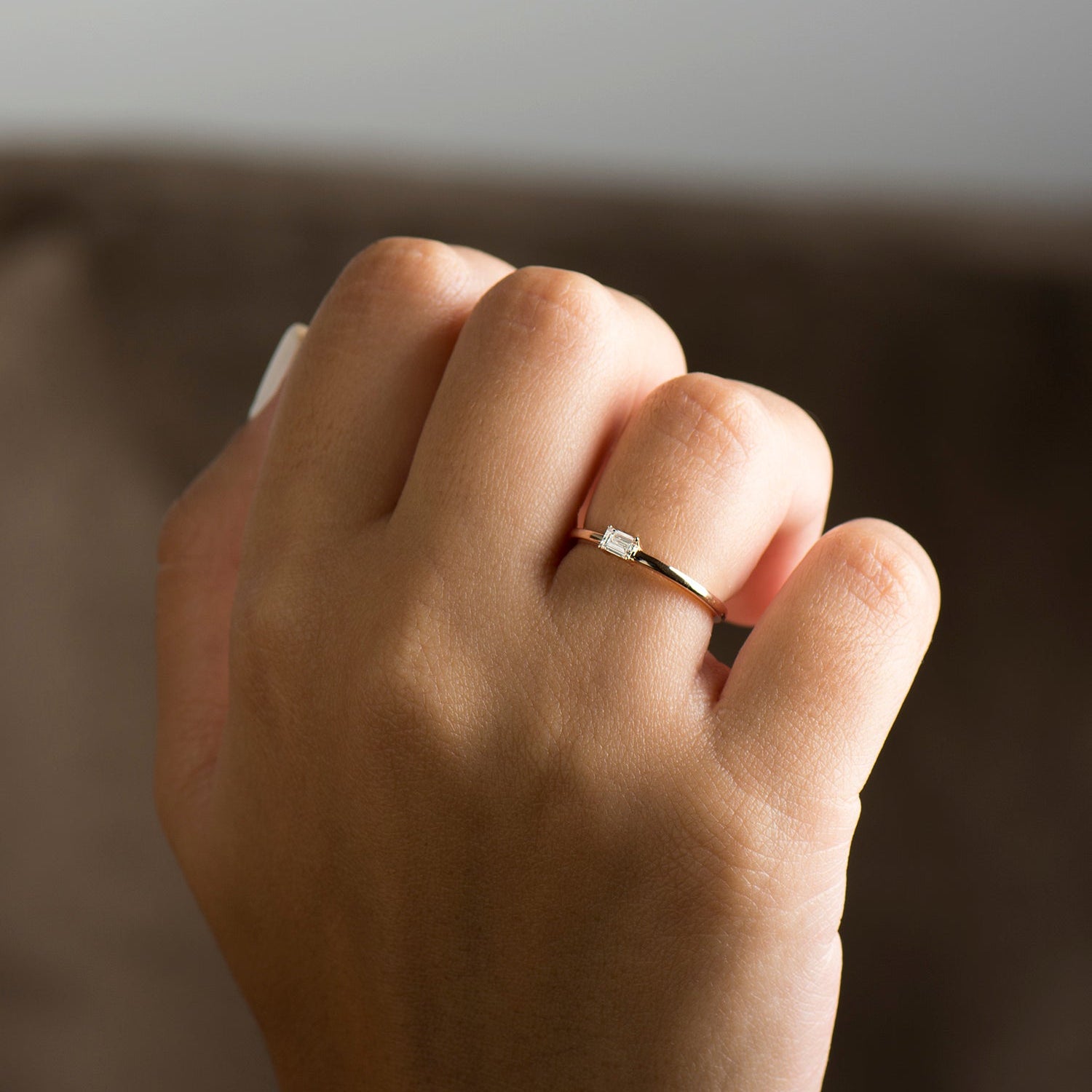 The Skinny Band Solitaire - Baguette