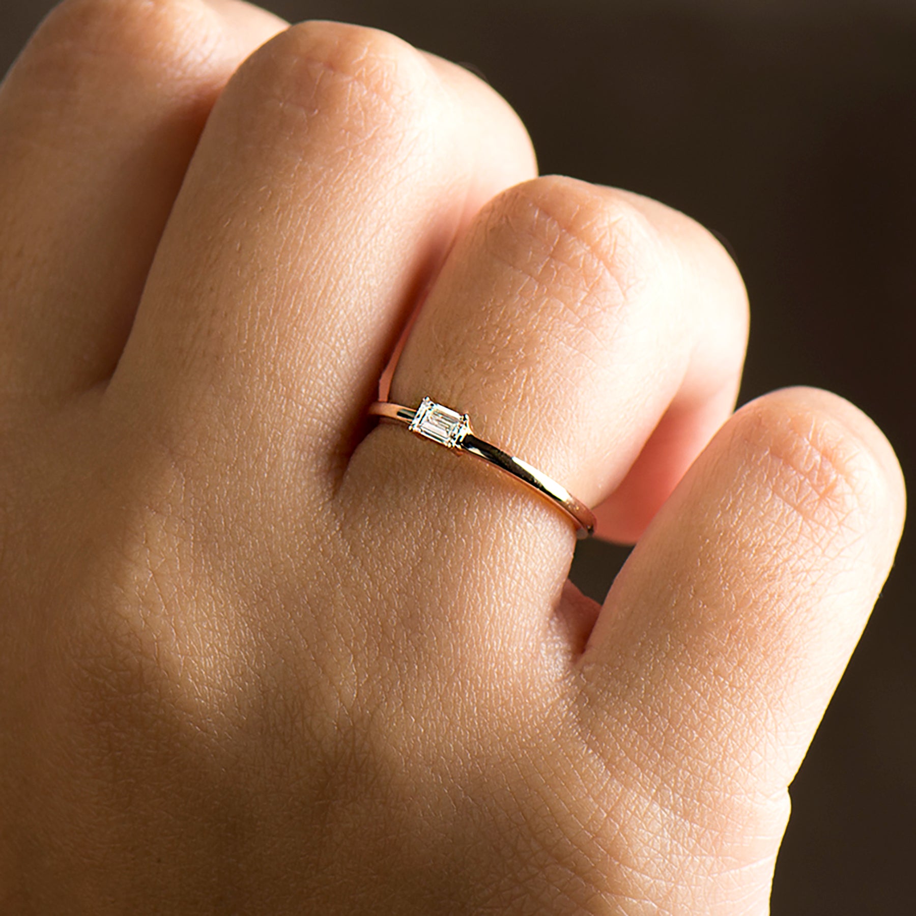 The Skinny Band Solitaire - Baguette