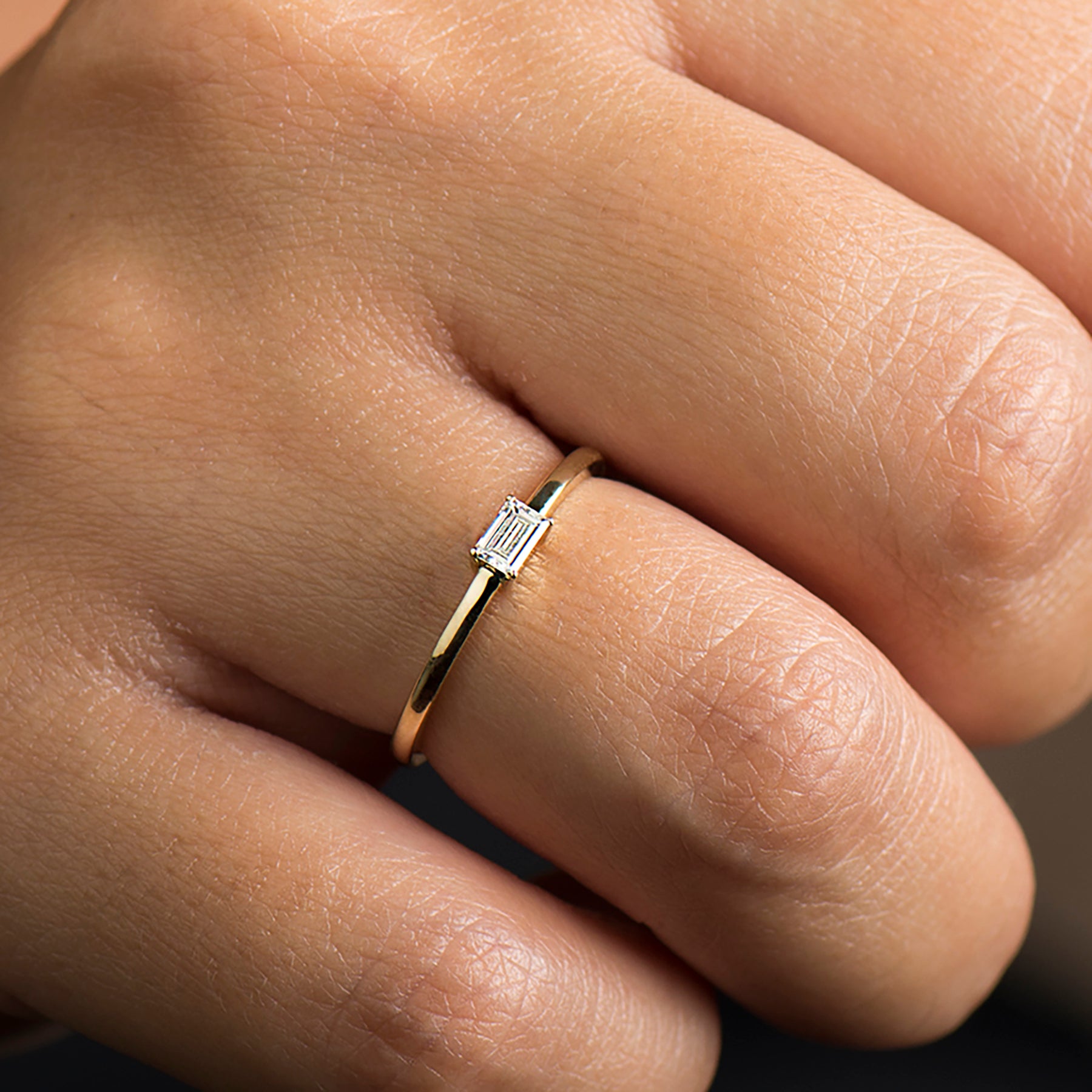 The Skinny Band Solitaire - Baguette