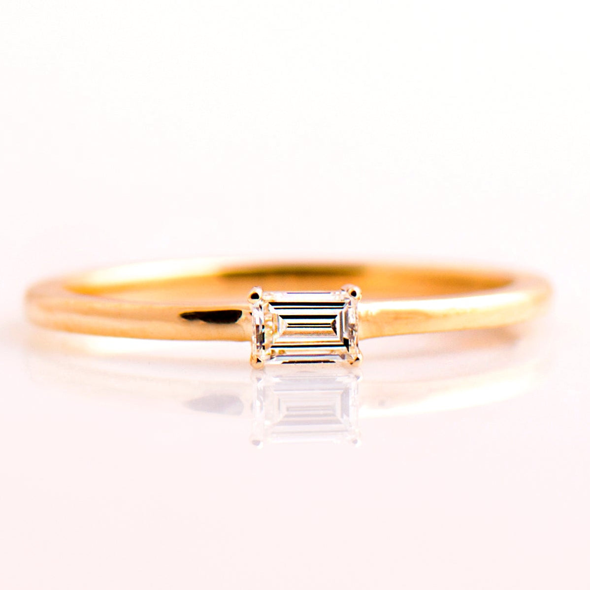 The Skinny Band Solitaire - Baguette