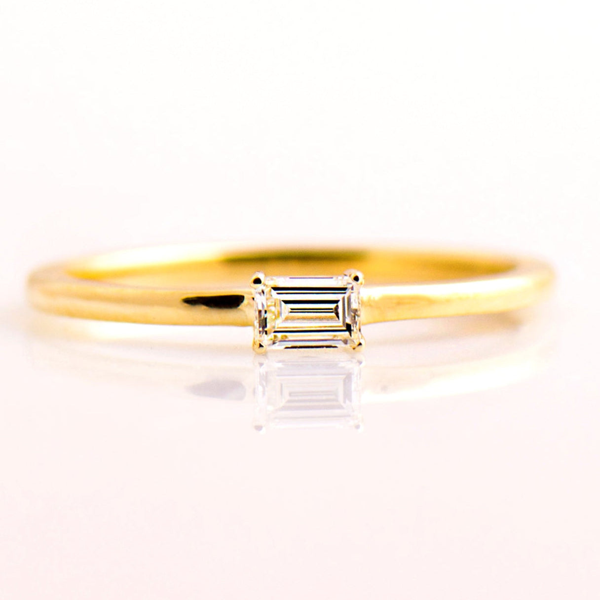 The Skinny Band Solitaire - Baguette