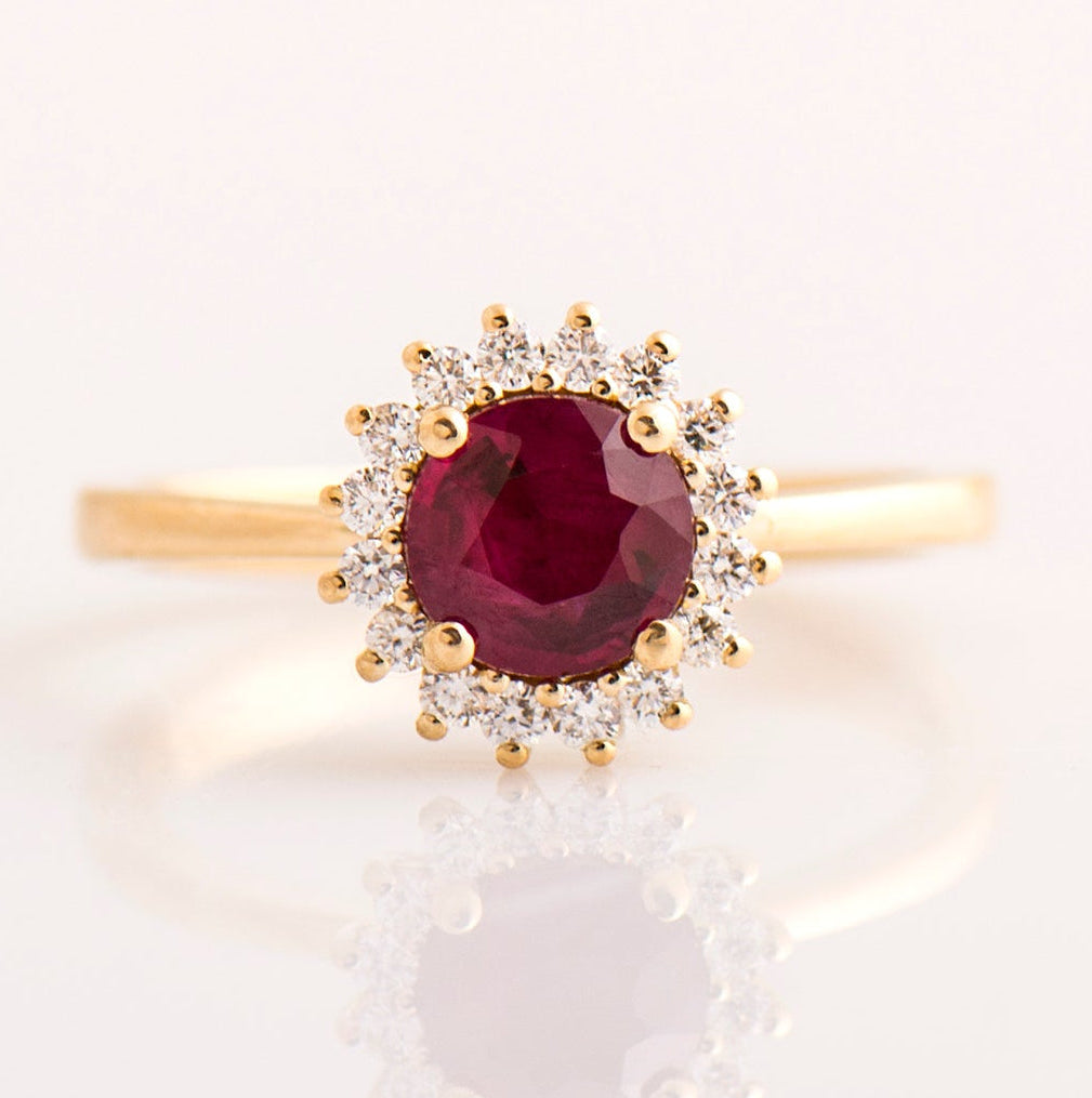 The Ruby Halo Ring