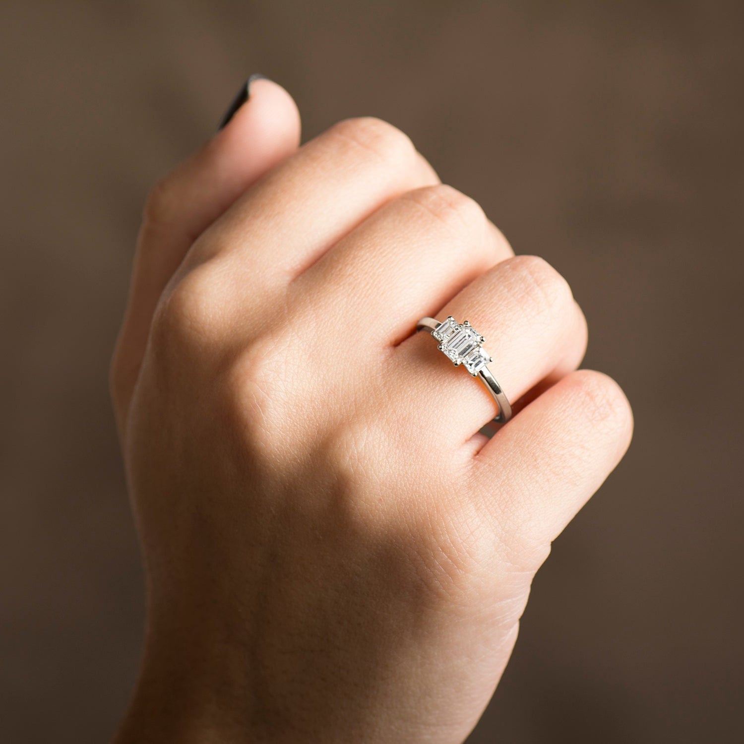 The 3 Stone Ring - Emerald Cut