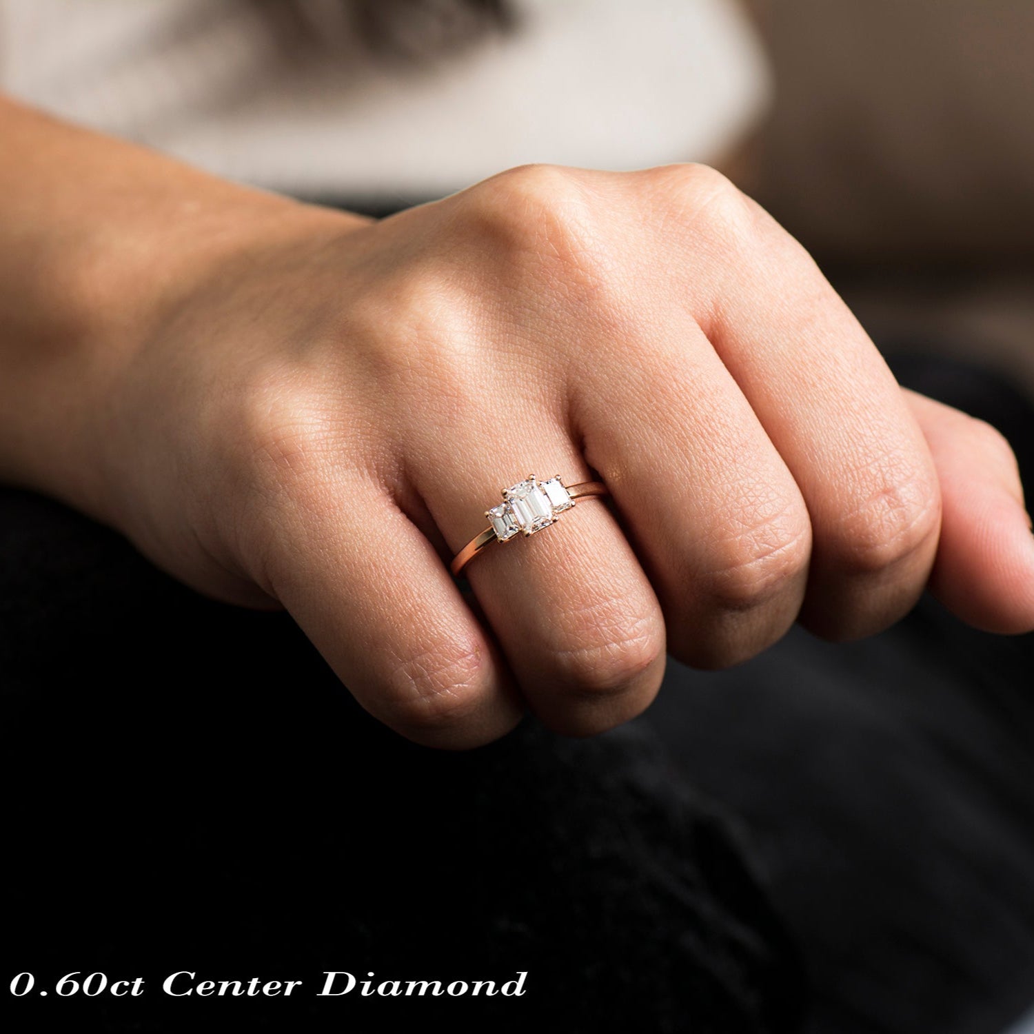 The 3 Stone Ring - Emerald Cut