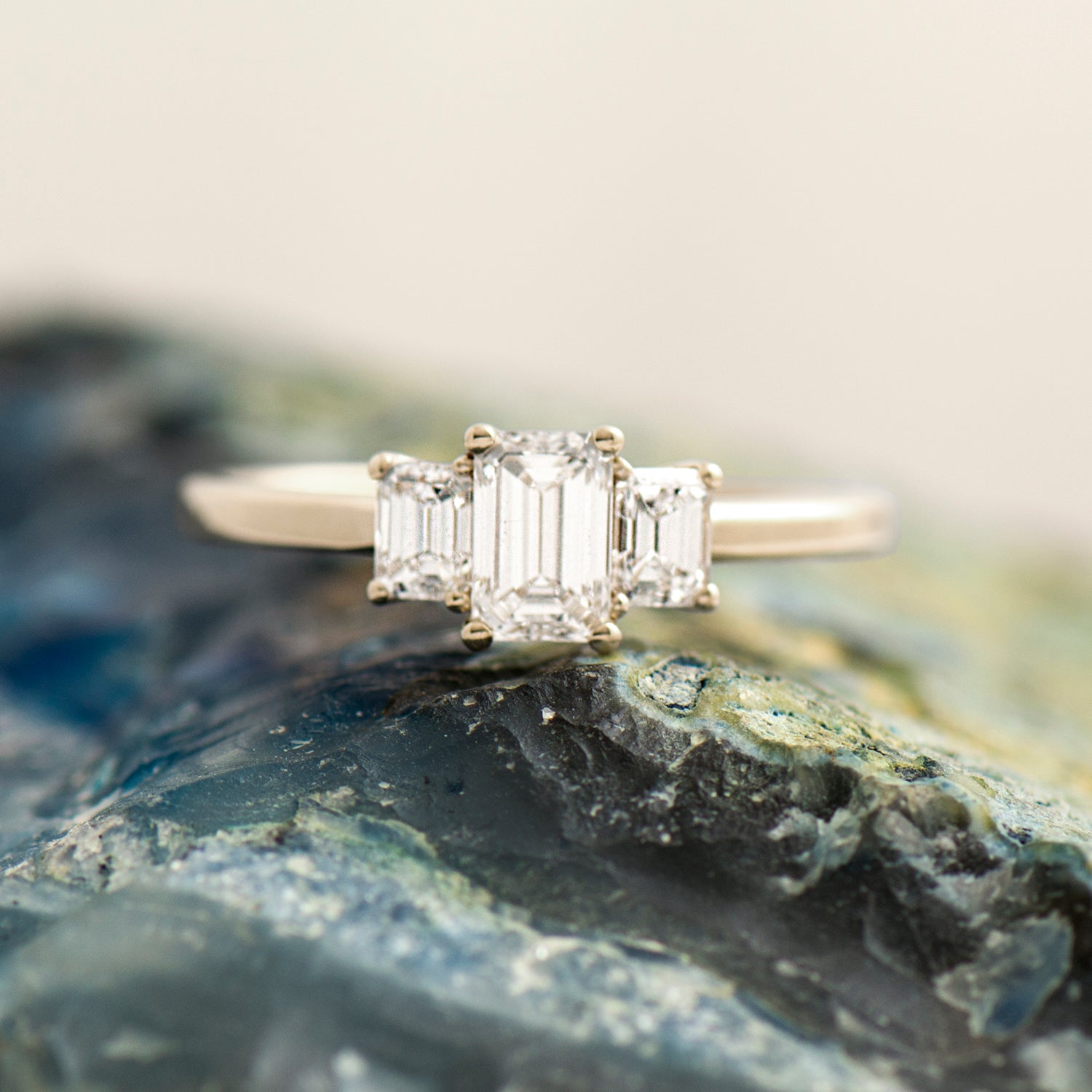 The 3 Stone Ring - Emerald Cut