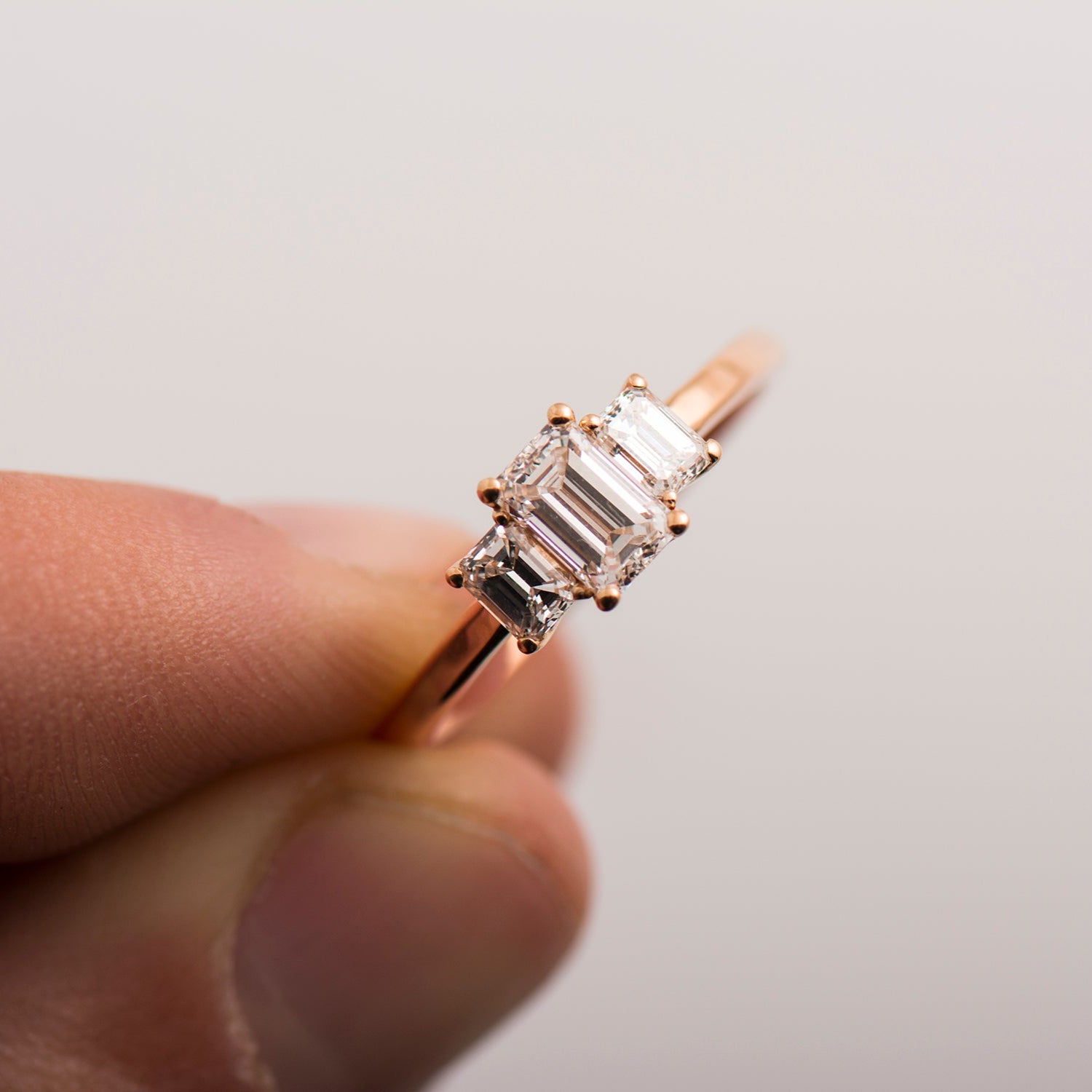 The 3 Stone Ring - Emerald Cut