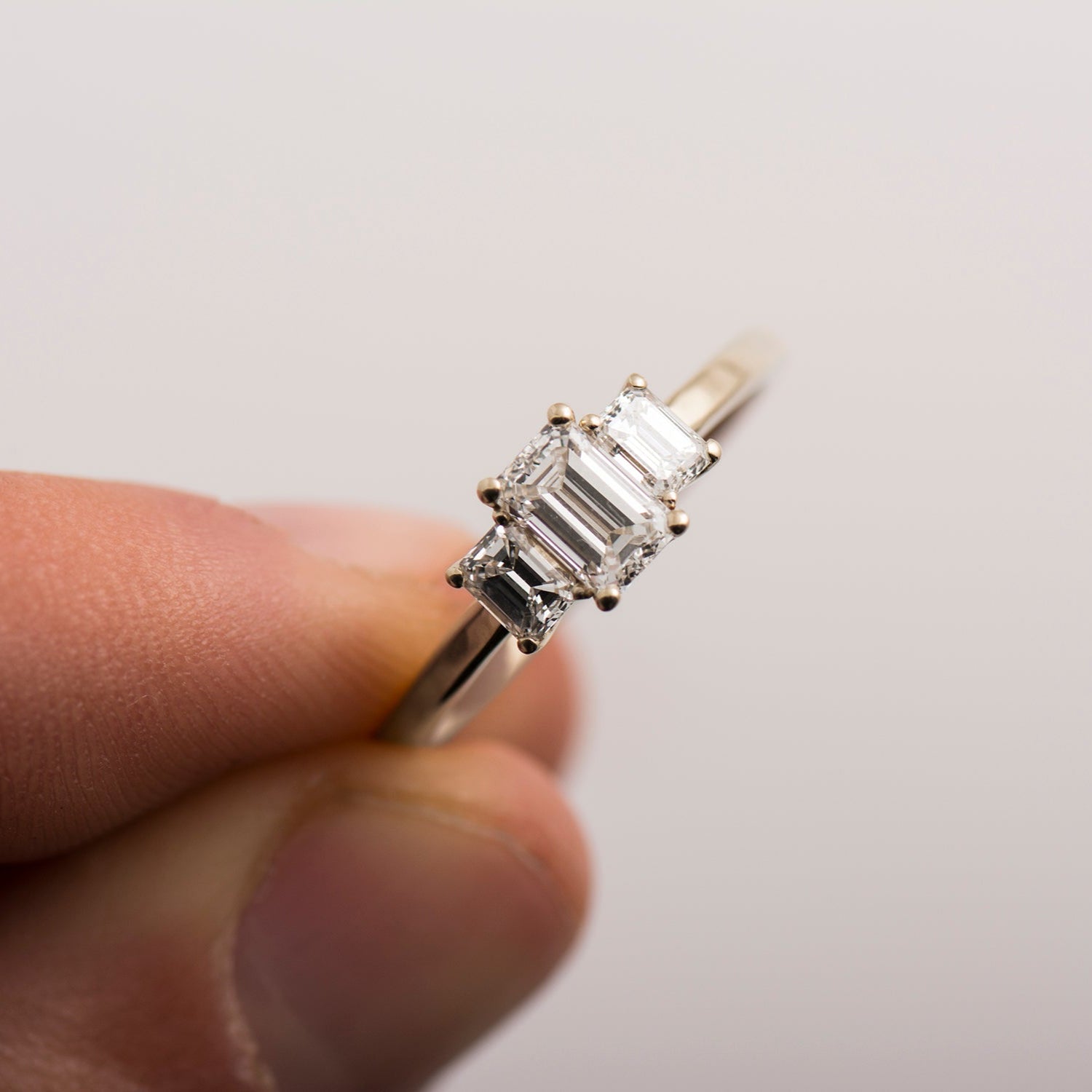 The 3 Stone Ring - Emerald Cut